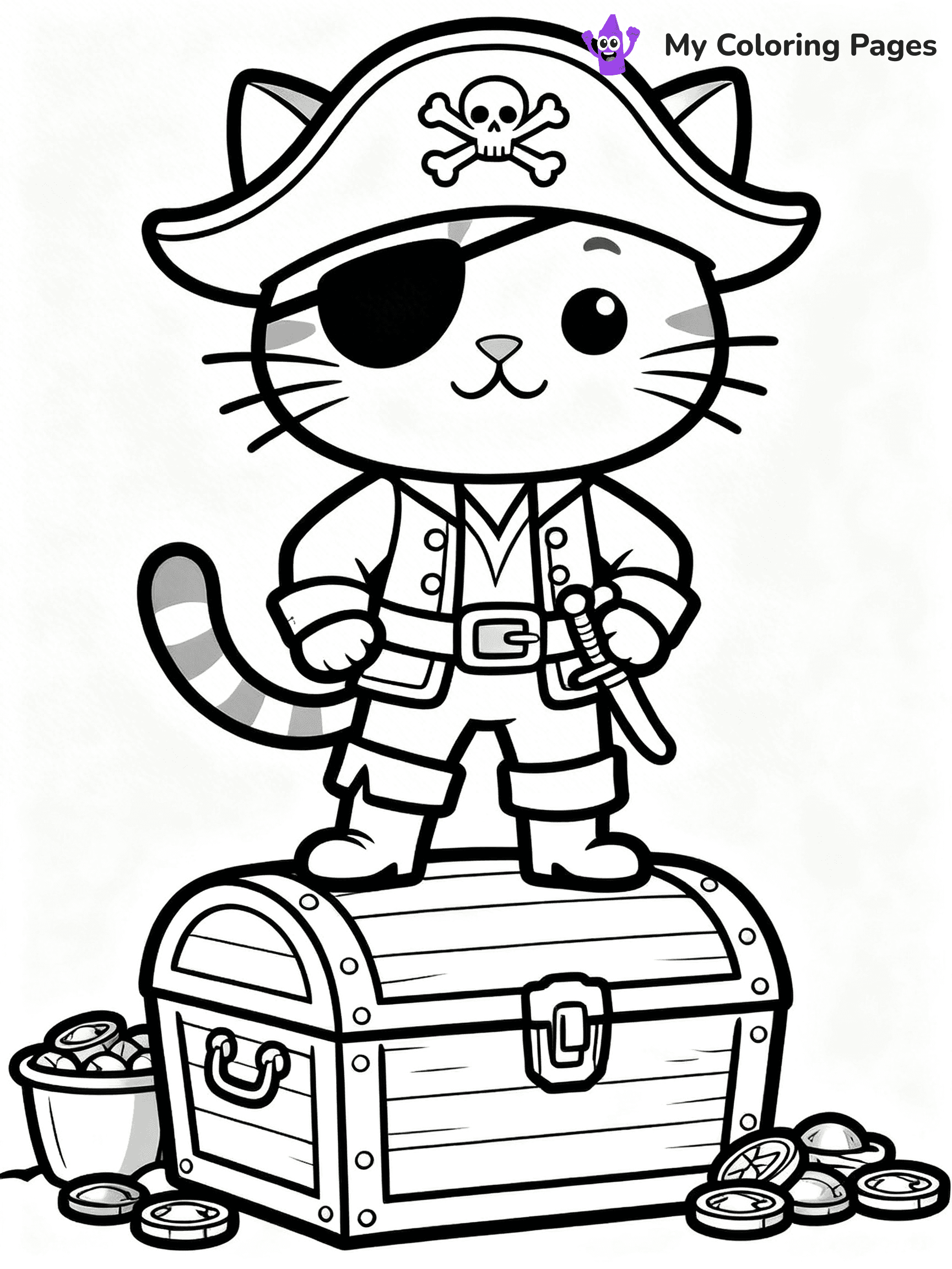 Cartoon Cat Coloring Pages - 196