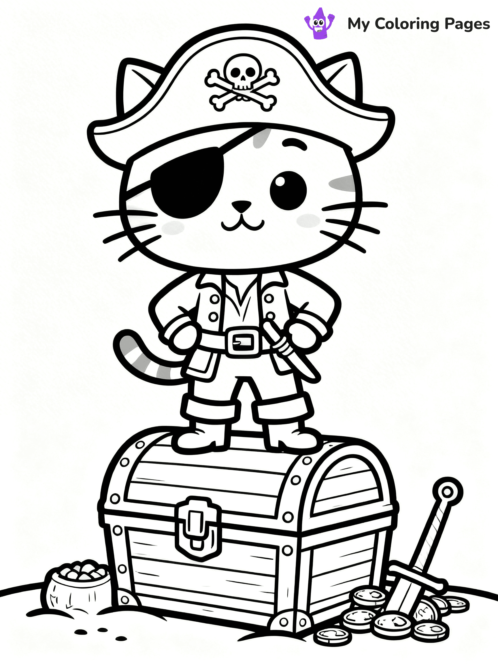 Cartoon Cat Coloring Pages - 195