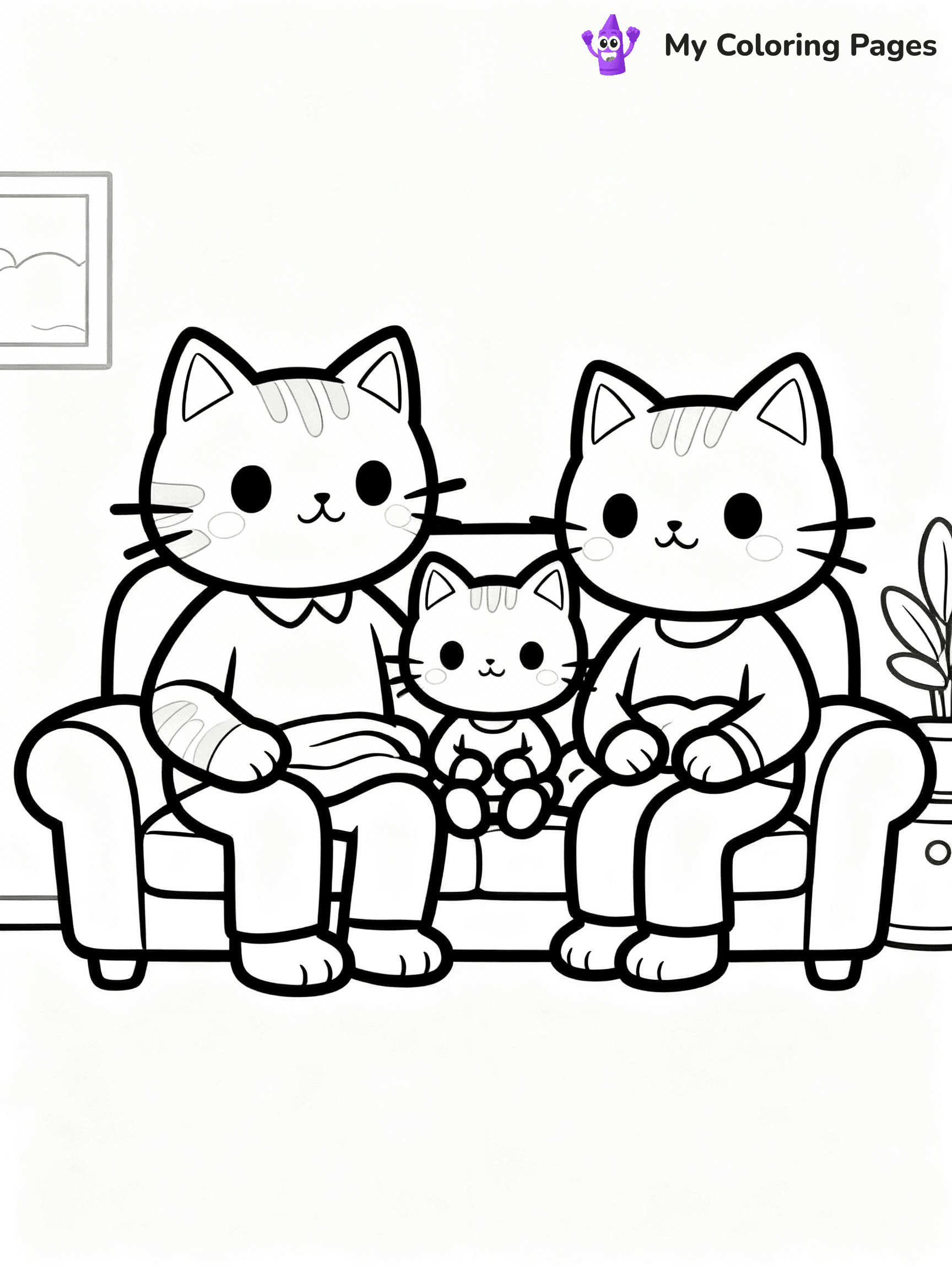 Cartoon Cat Coloring Pages - 194
