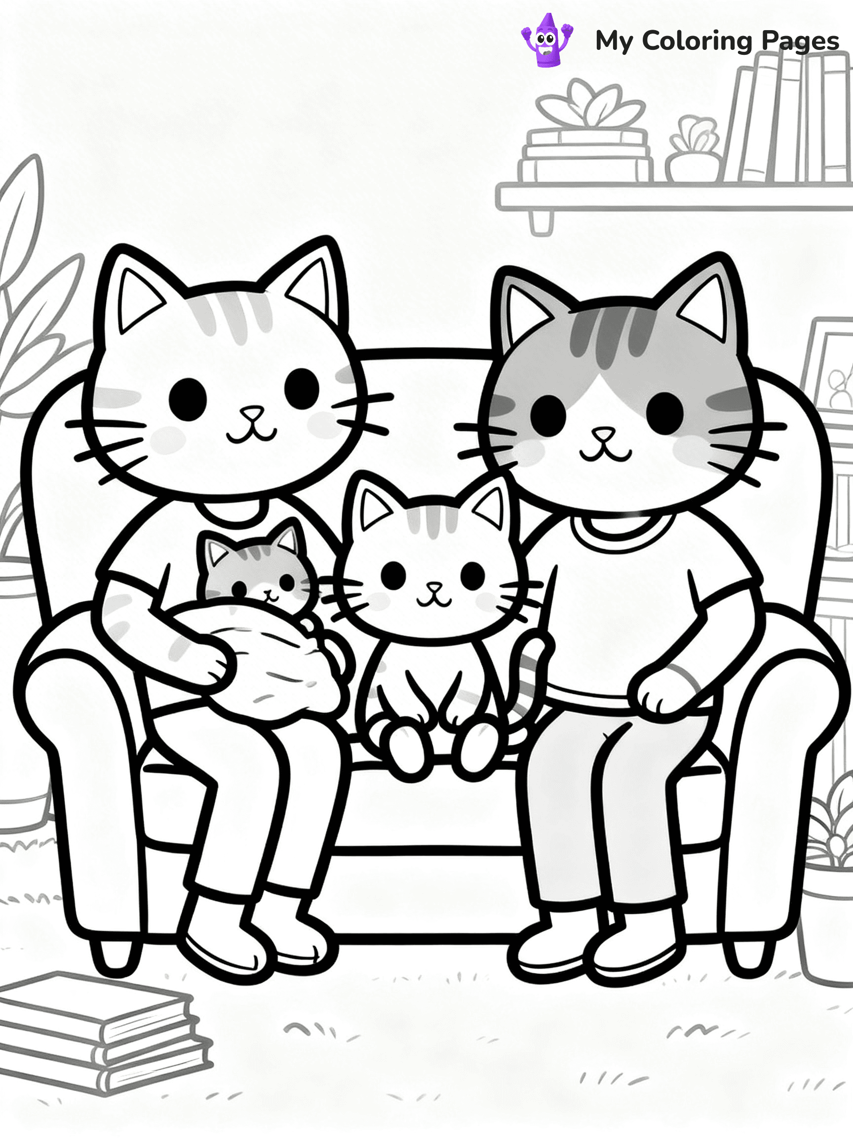 Cartoon Cat Coloring Pages - 193