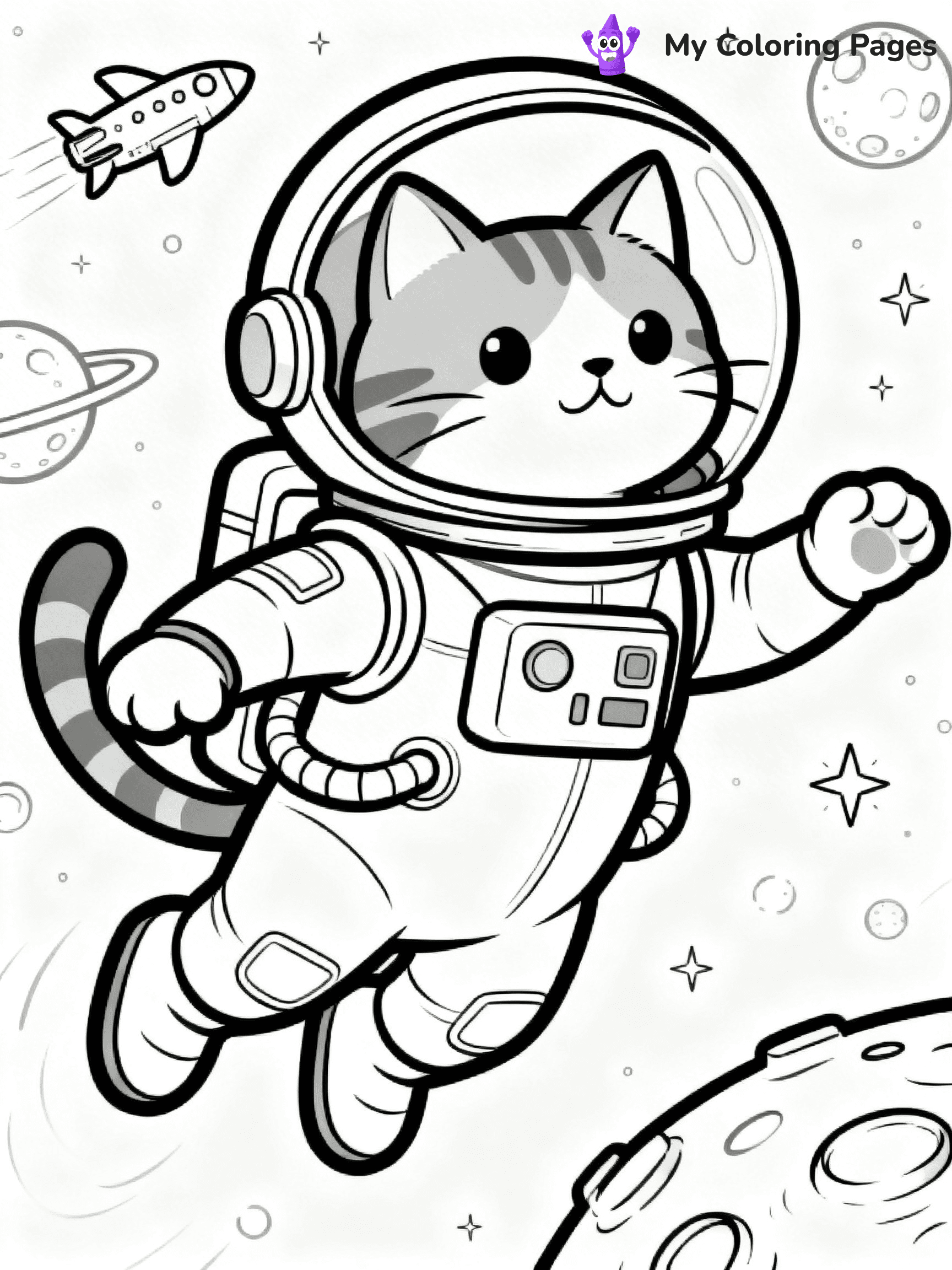 Cartoon Cat Coloring Pages - 192
