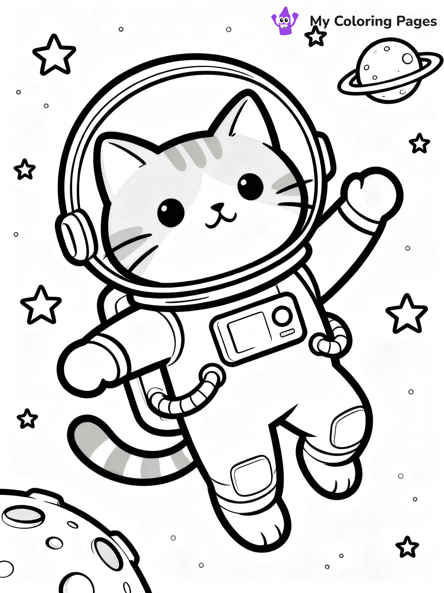 Cartoon Cat Coloring Pages - 190
