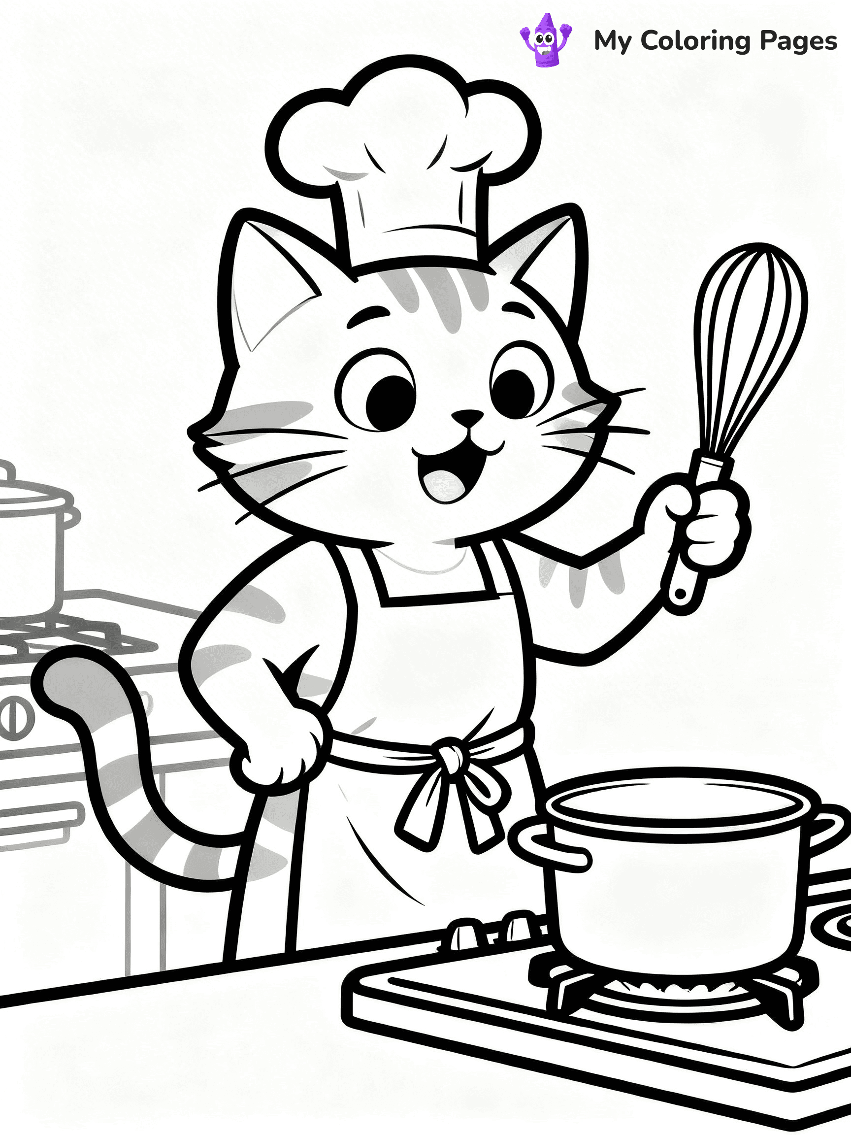 Cartoon Cat Coloring Pages - 188