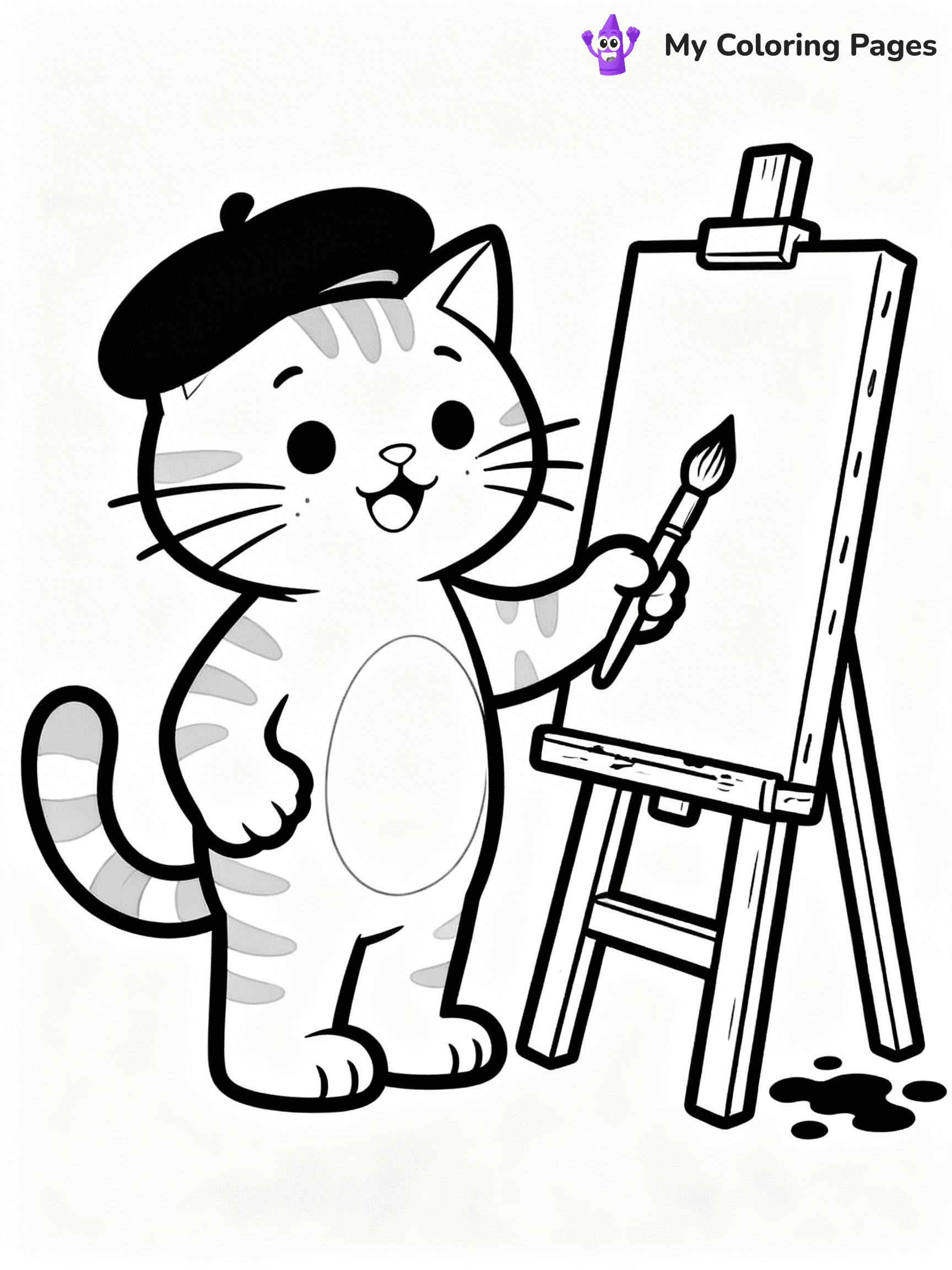 Cartoon Cat Coloring Pages - 177
