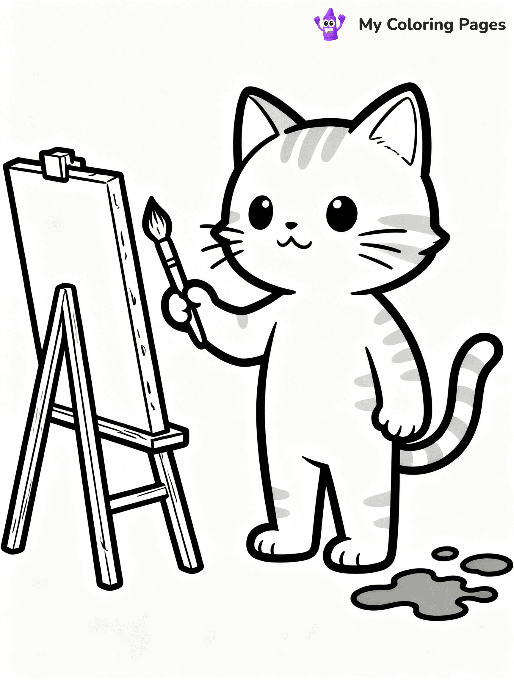 Cartoon Cat Coloring Pages - 176