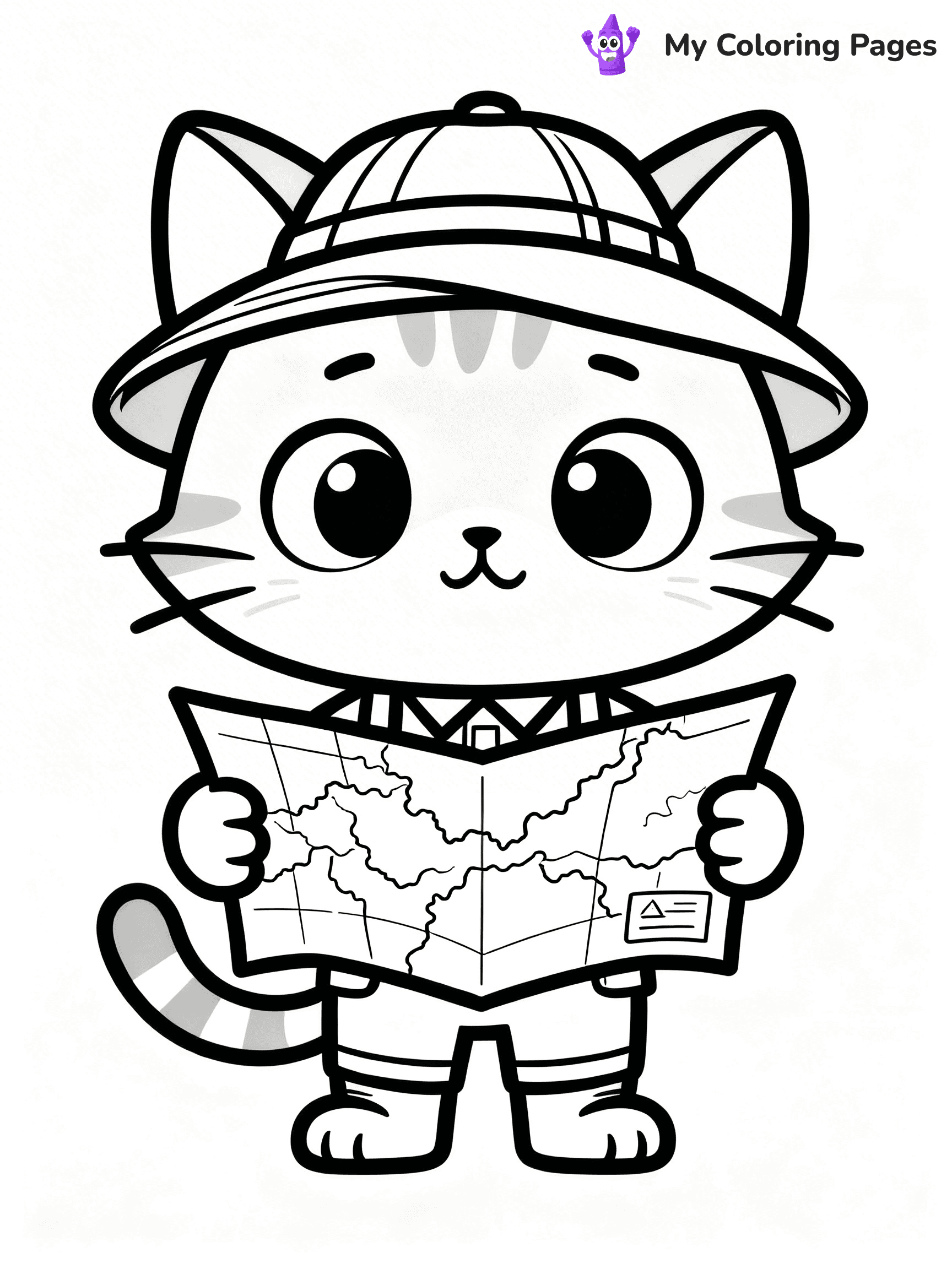 Cartoon Cat Coloring Pages - 173
