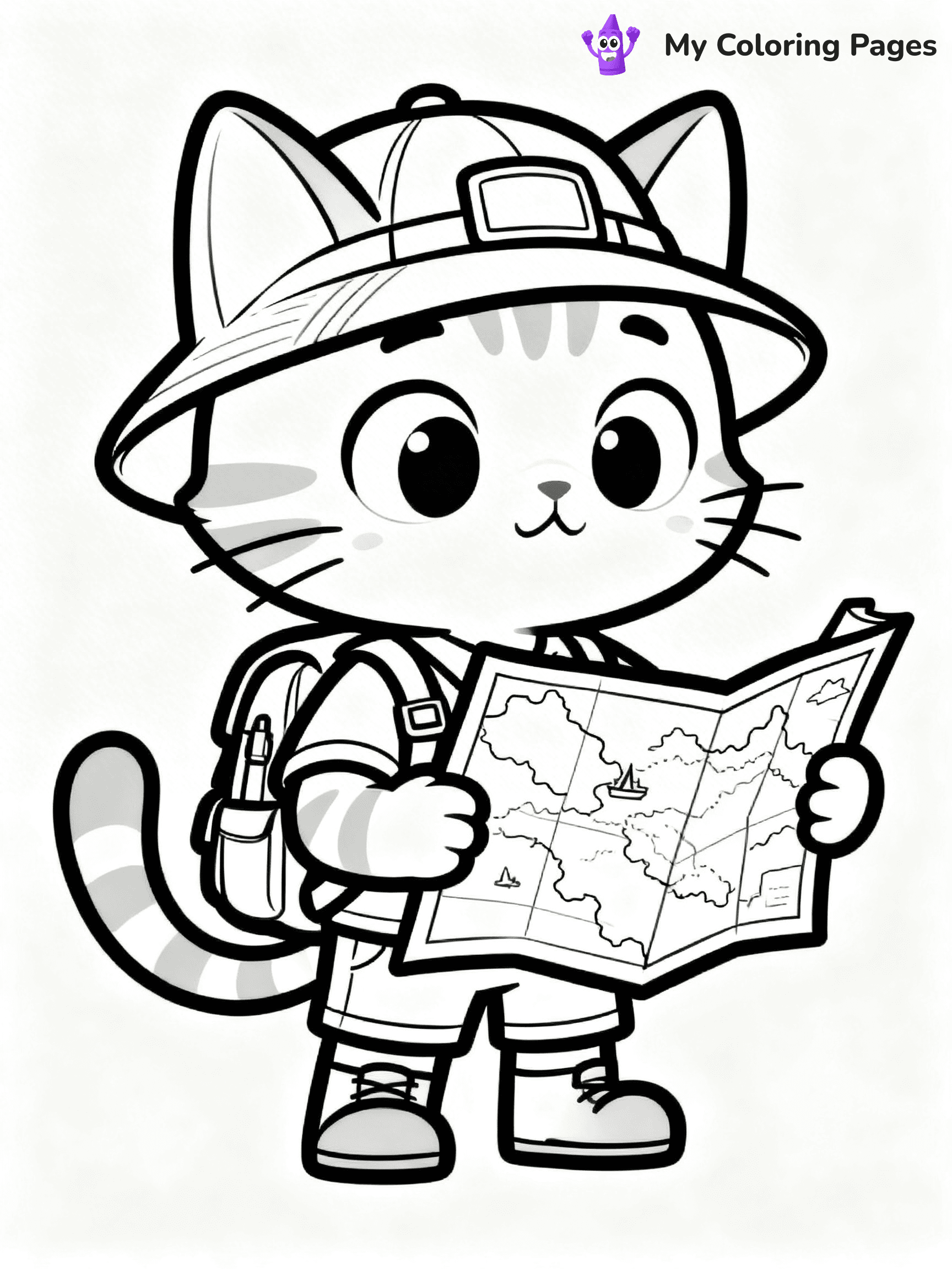 Cartoon Cat Coloring Pages - 172