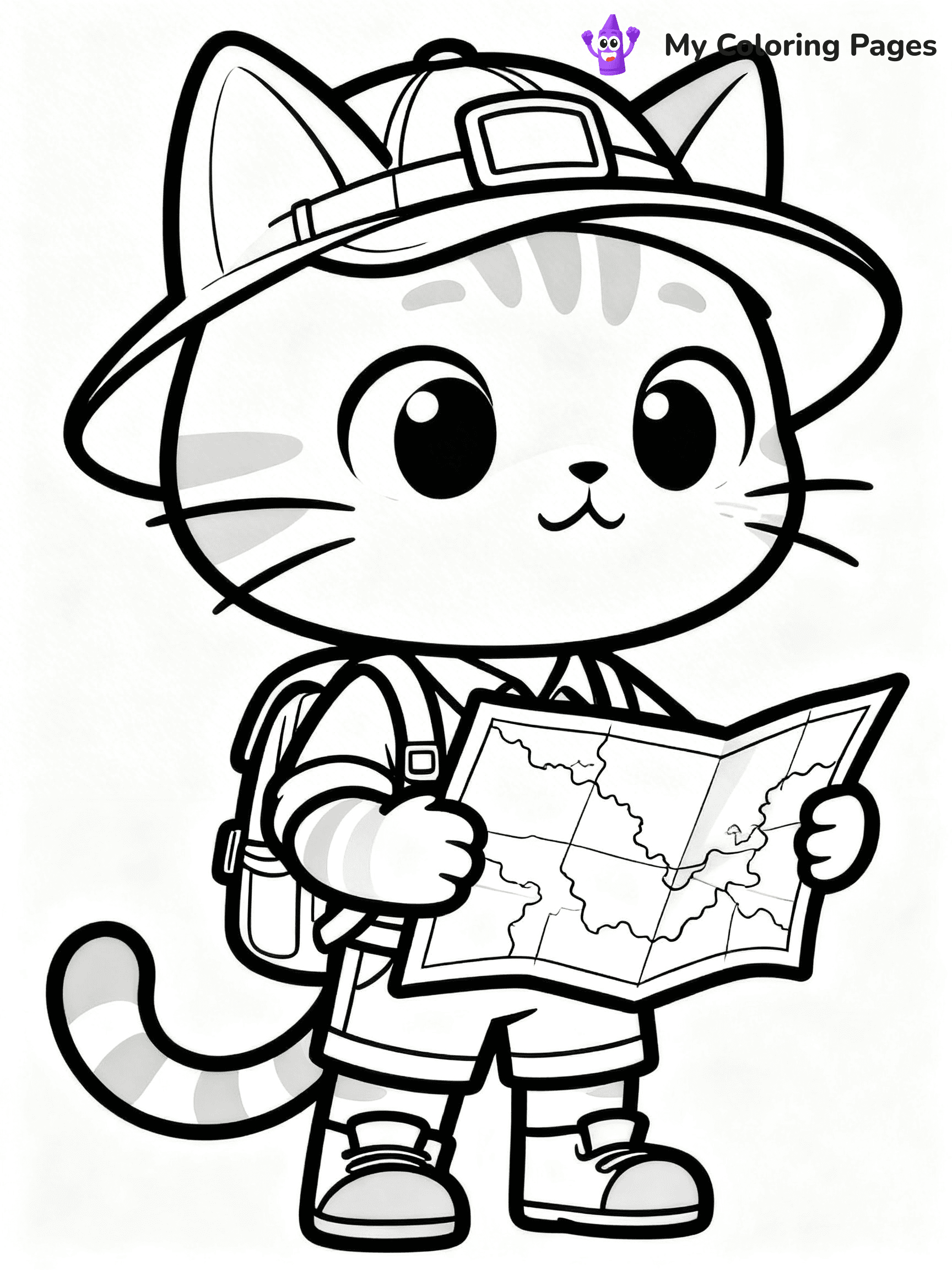 Cartoon Cat Coloring Pages - 171