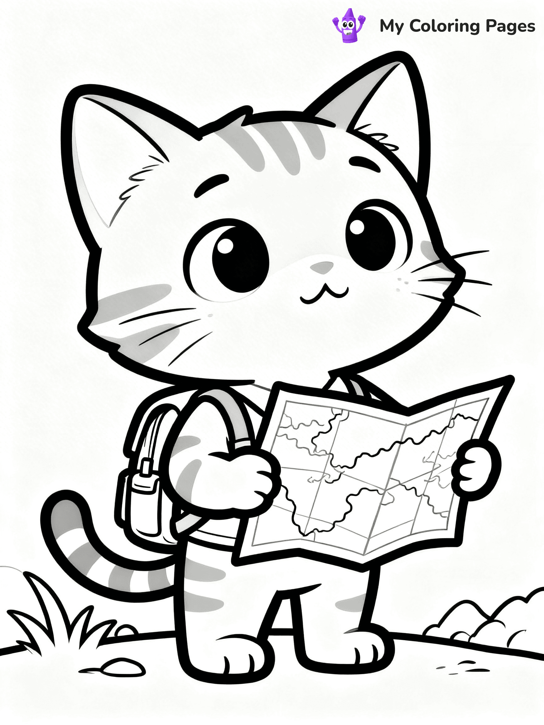 Cartoon Cat Coloring Pages - 170