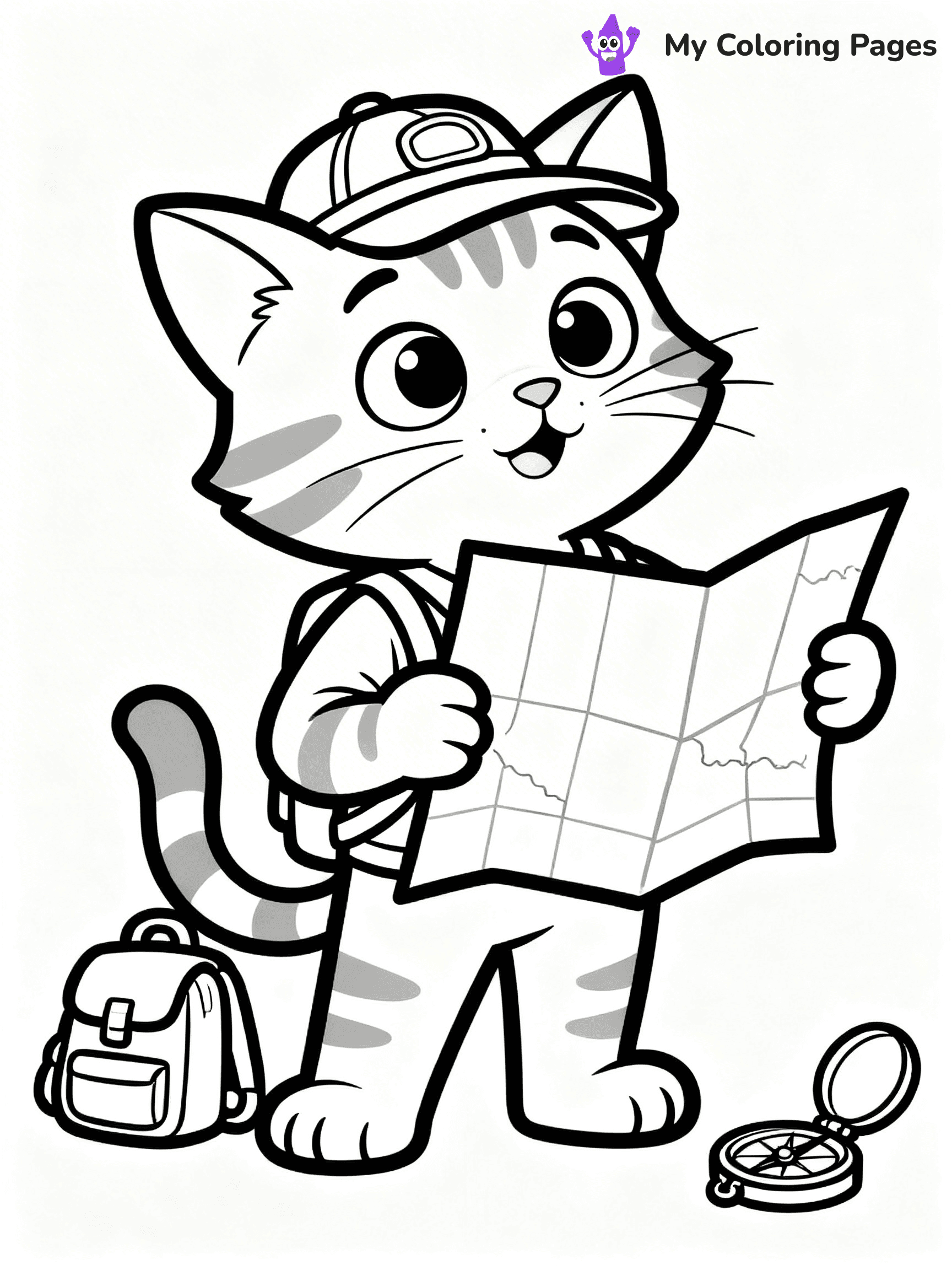 Cartoon Cat Coloring Pages - 169