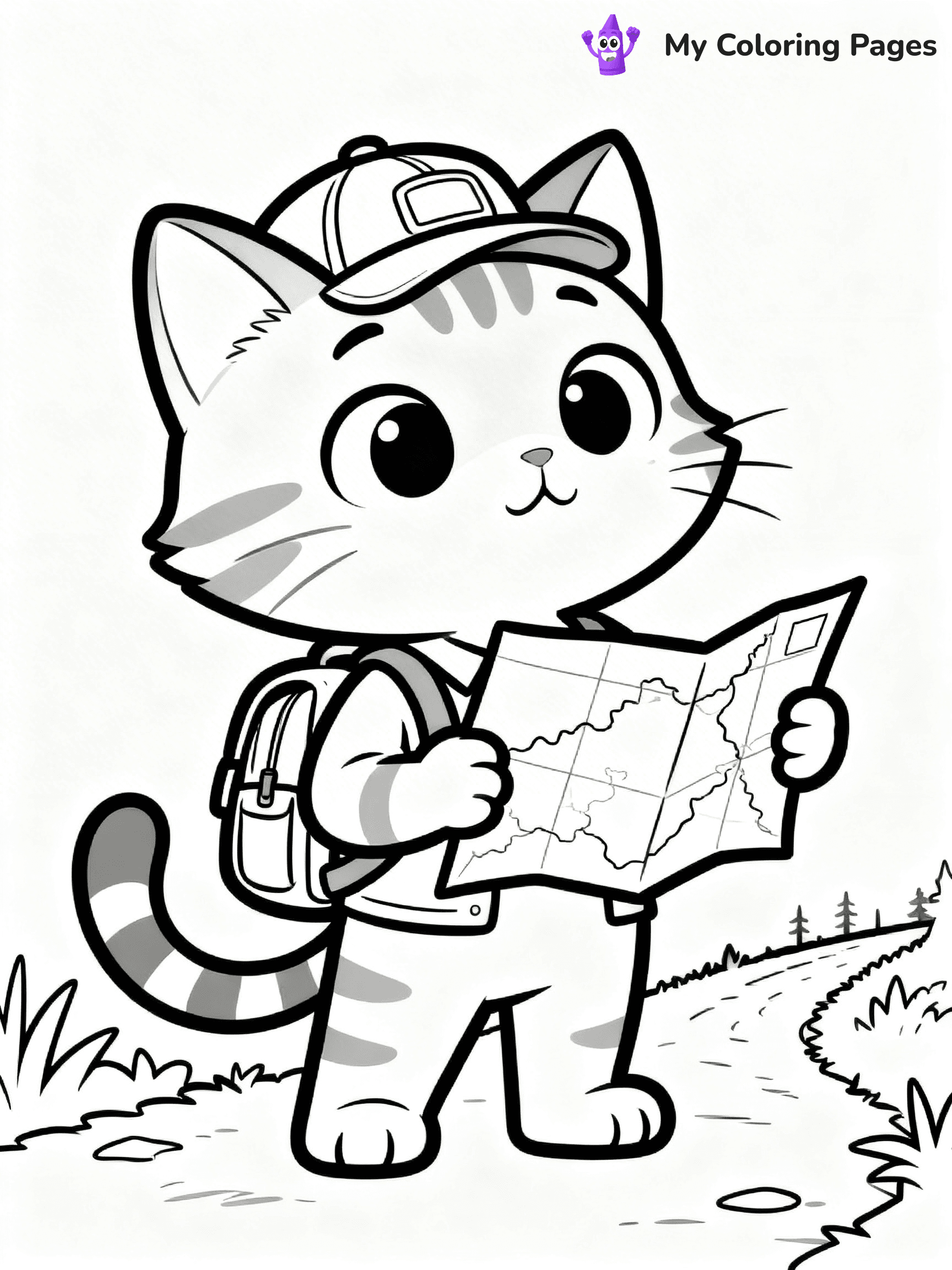 Cartoon Cat Coloring Pages - 168