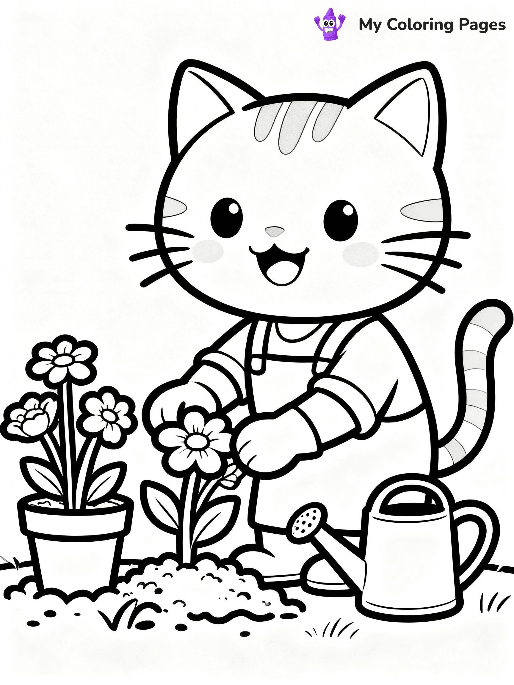 Cartoon Cat Coloring Pages - 153