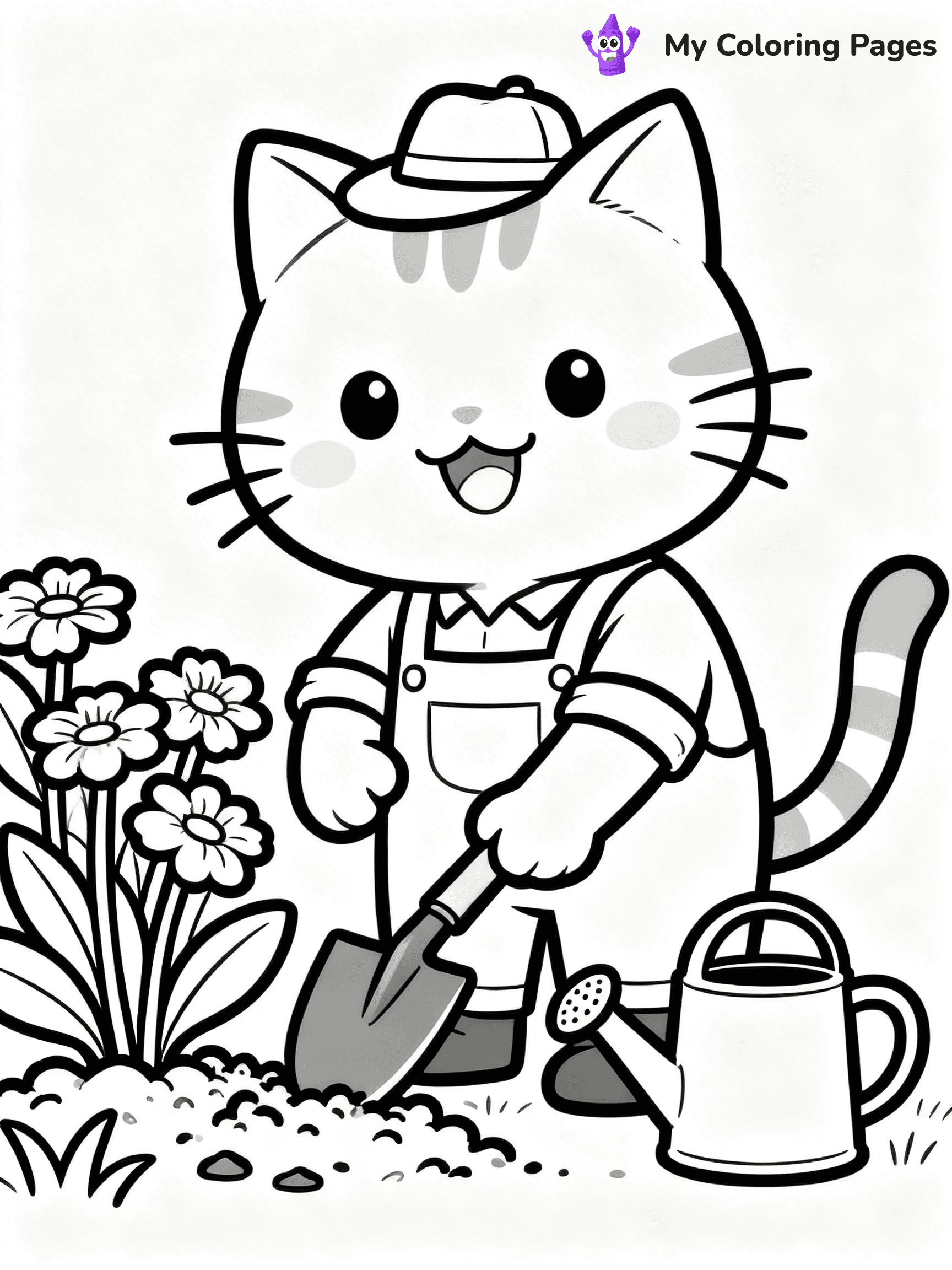 Cartoon Cat Coloring Pages - 152