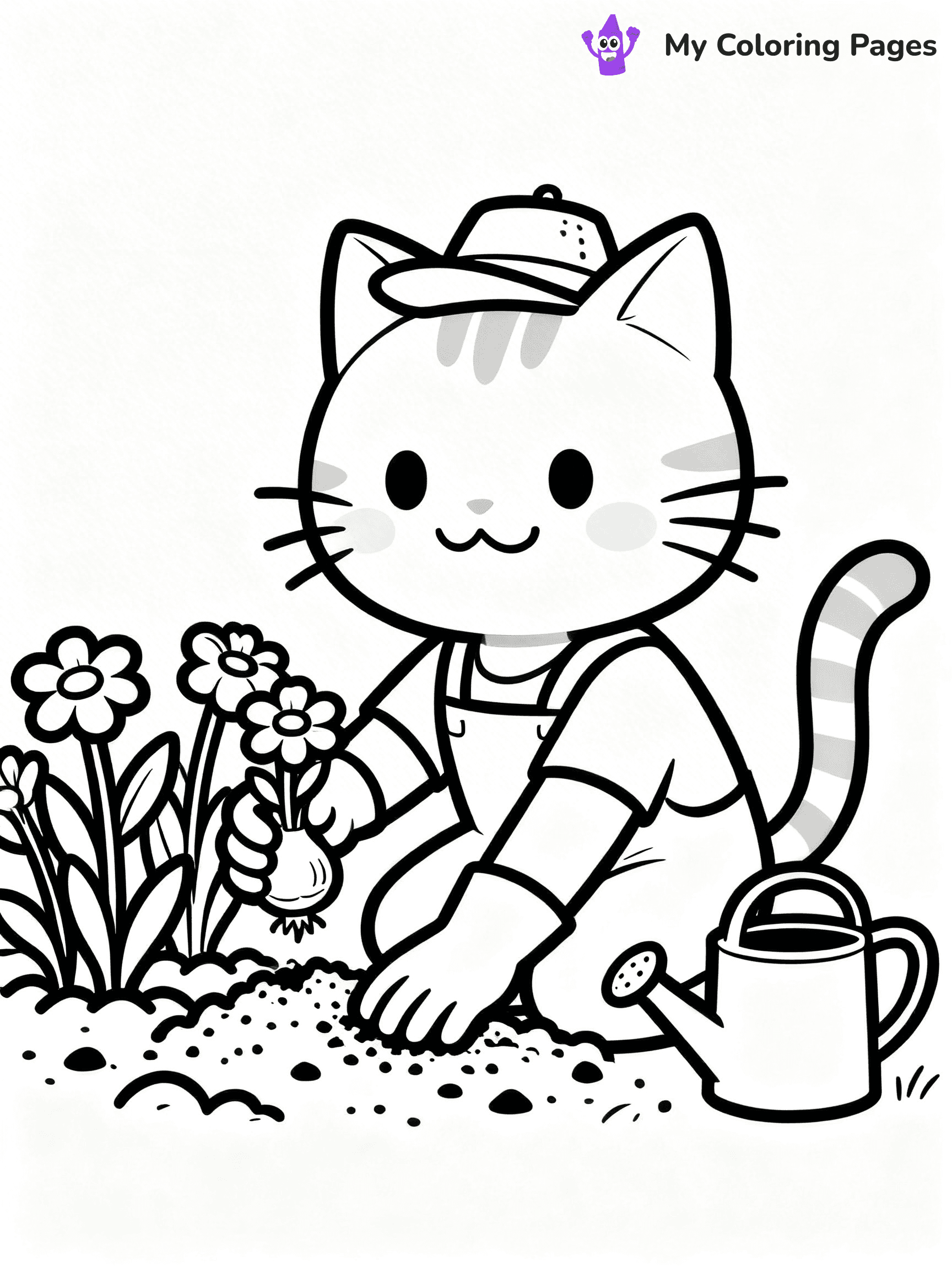 Cartoon Cat Coloring Pages - 151