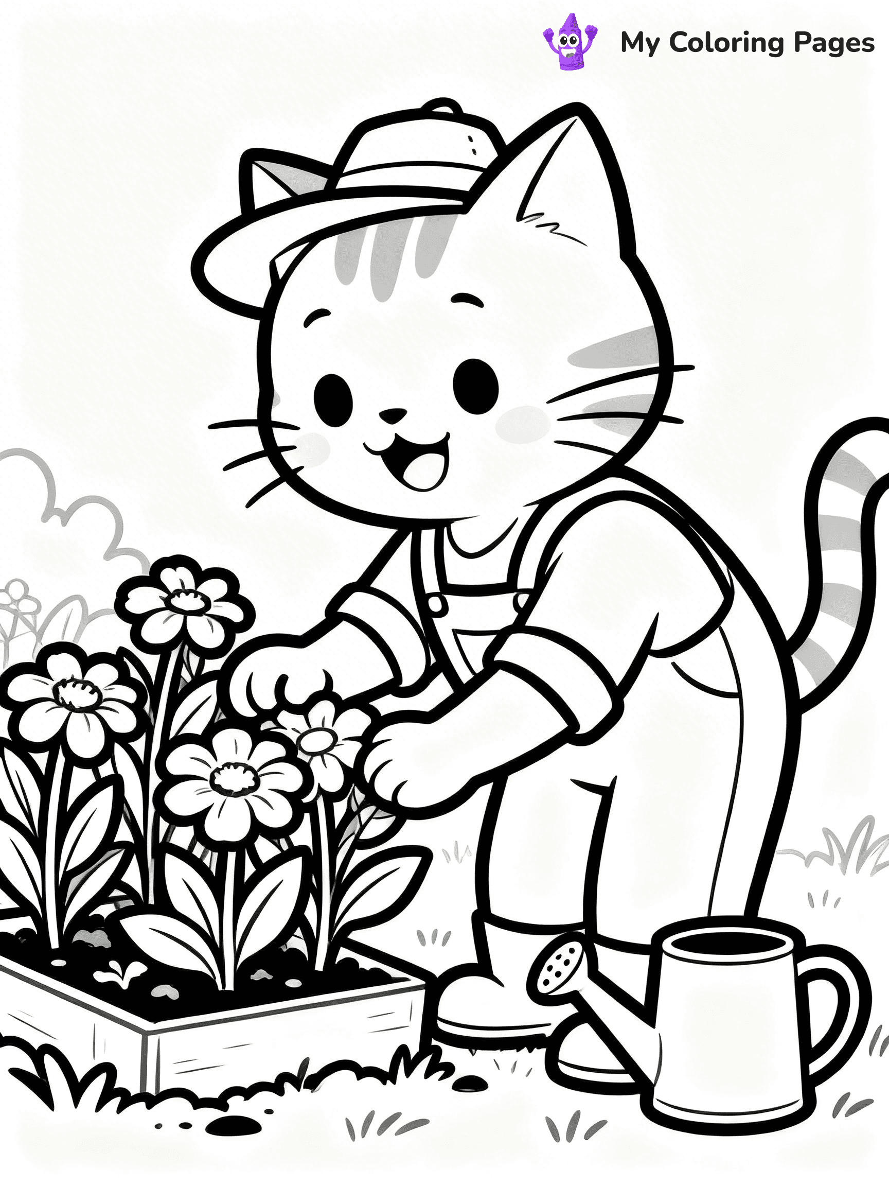Cartoon Cat Coloring Pages - 149