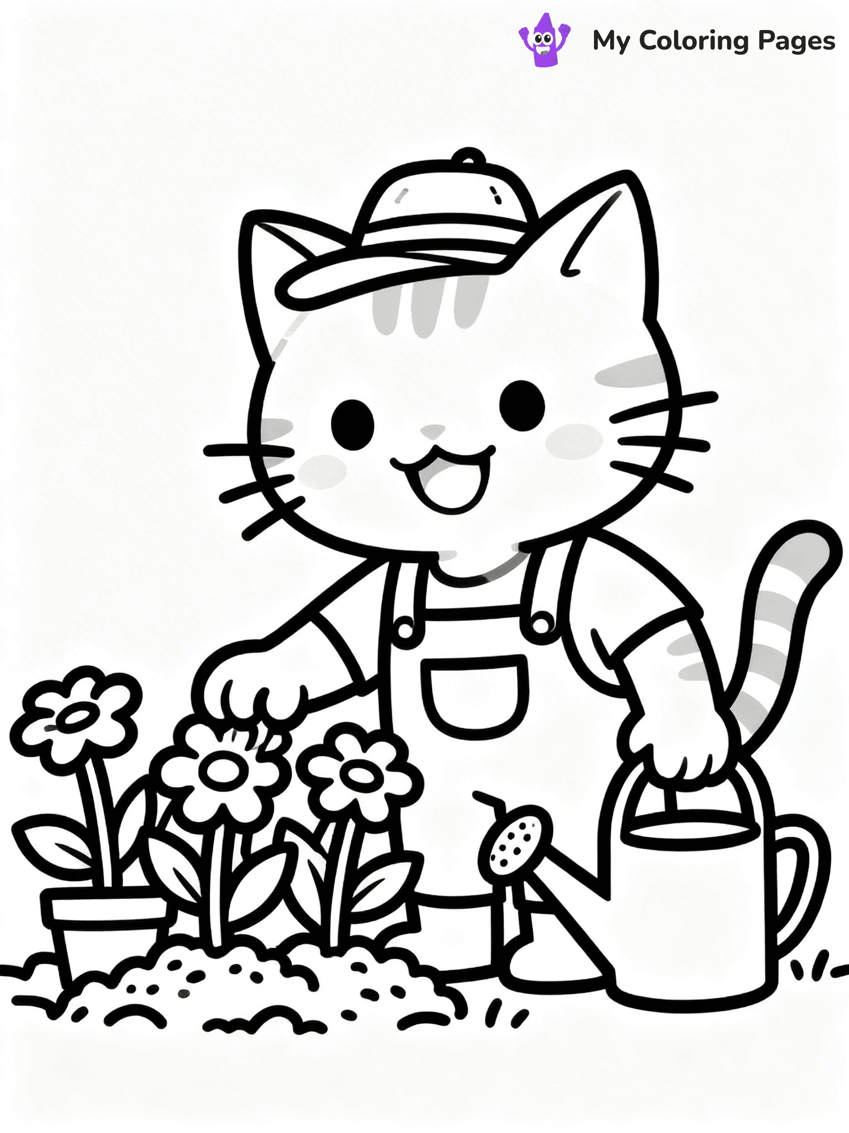 Cartoon Cat Coloring Pages - 148