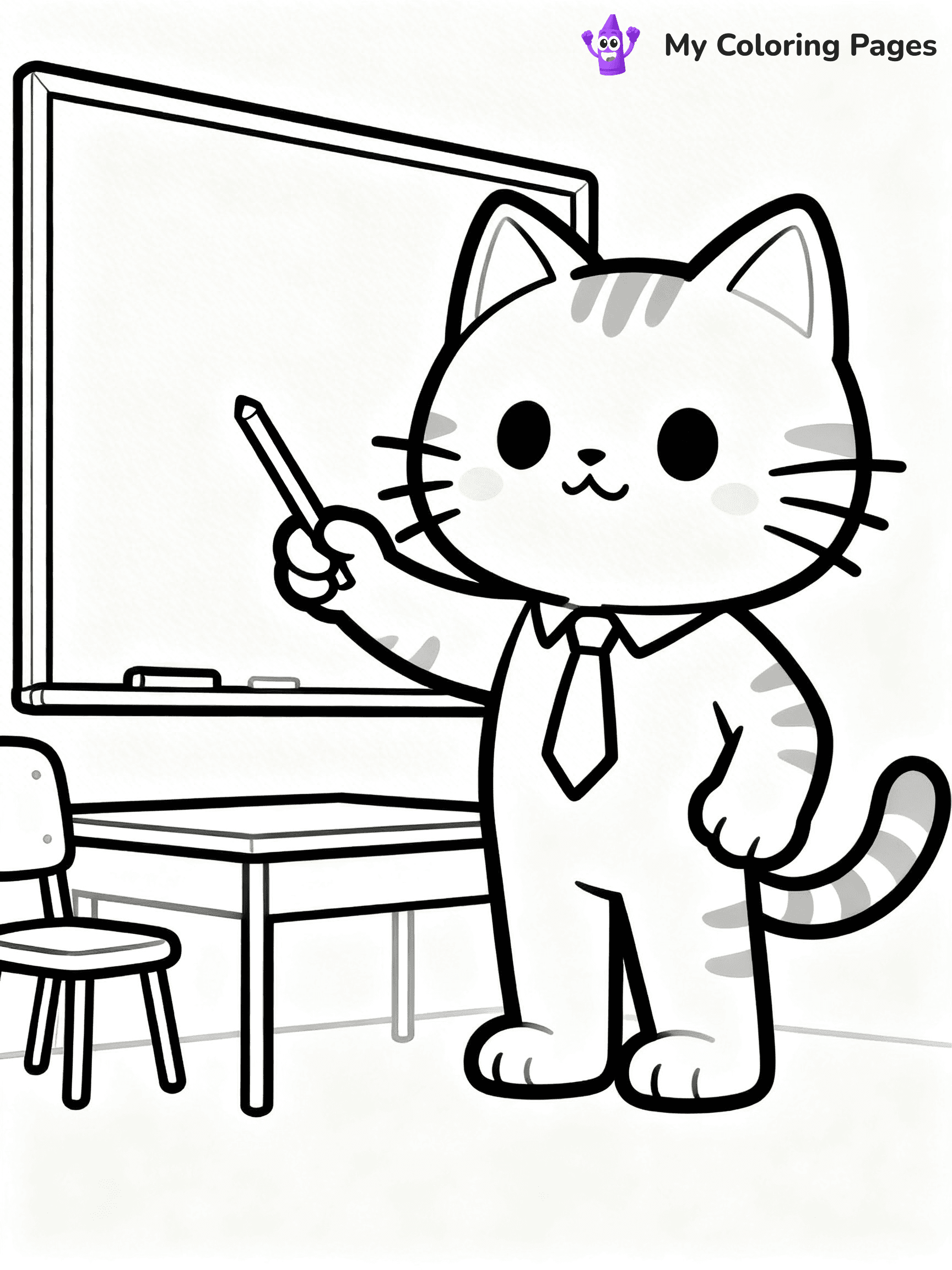 Cartoon Cat Coloring Pages - 136