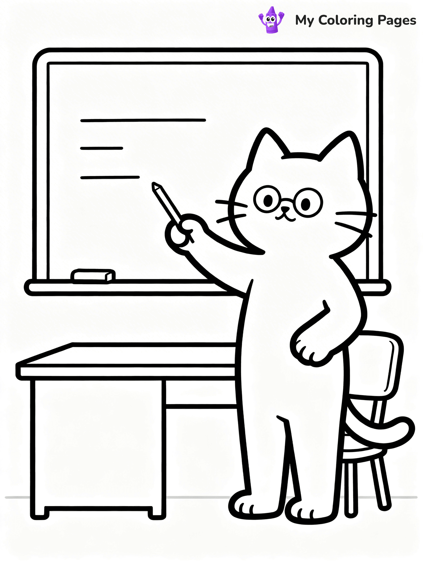 Cartoon Cat Coloring Pages - 134