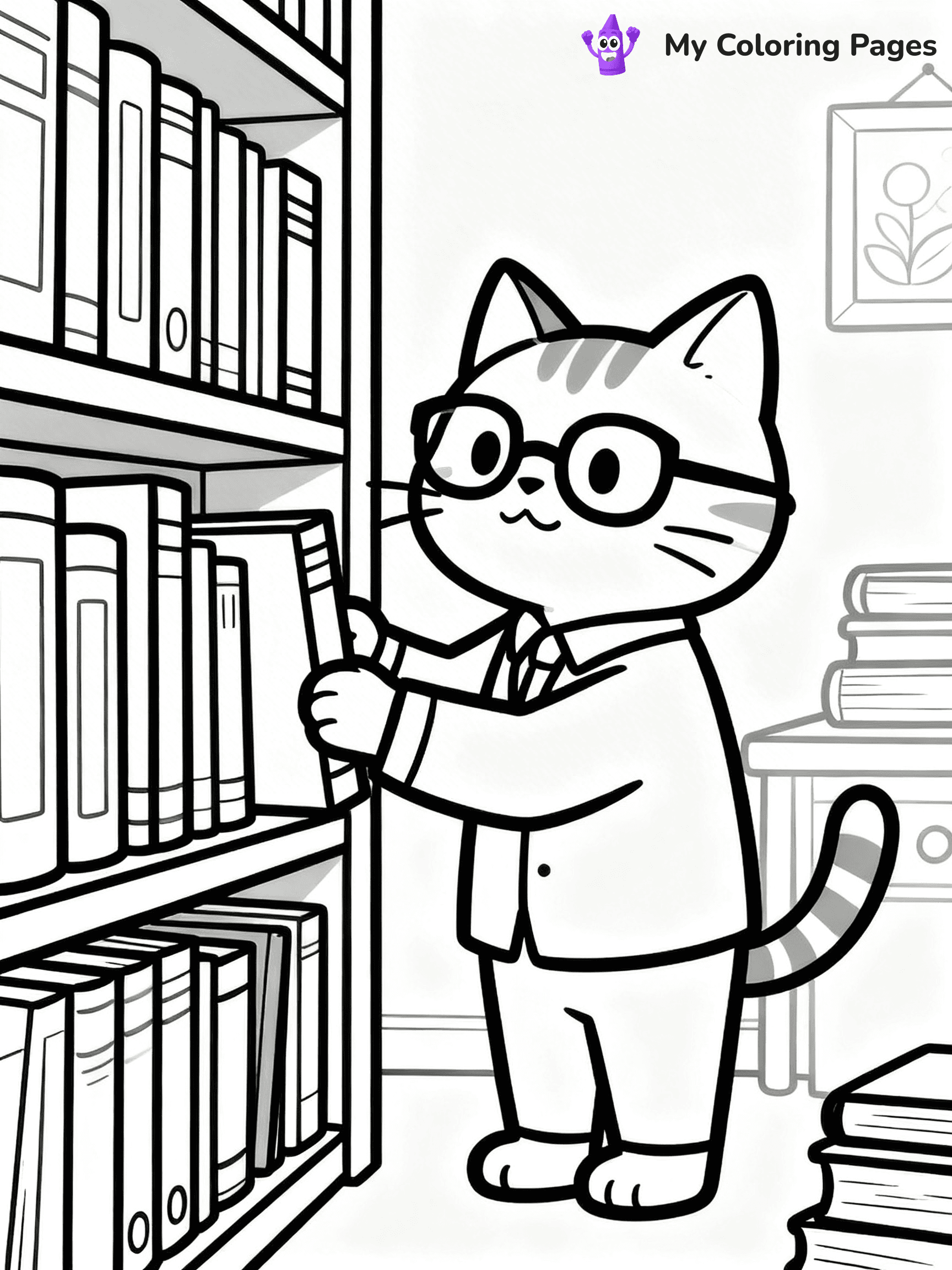 Cartoon Cat Coloring Pages - 128
