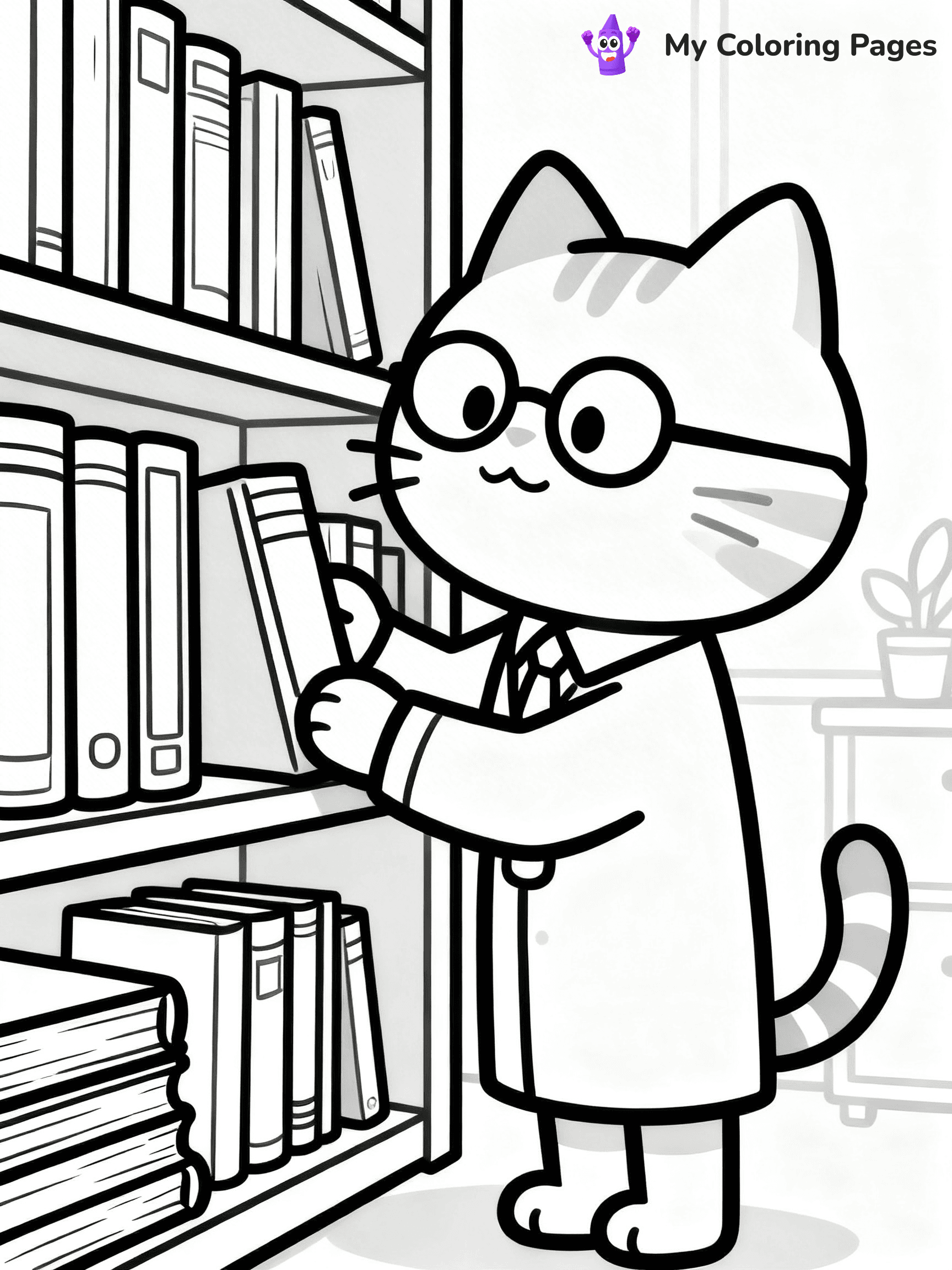 Cartoon Cat Coloring Pages - 127