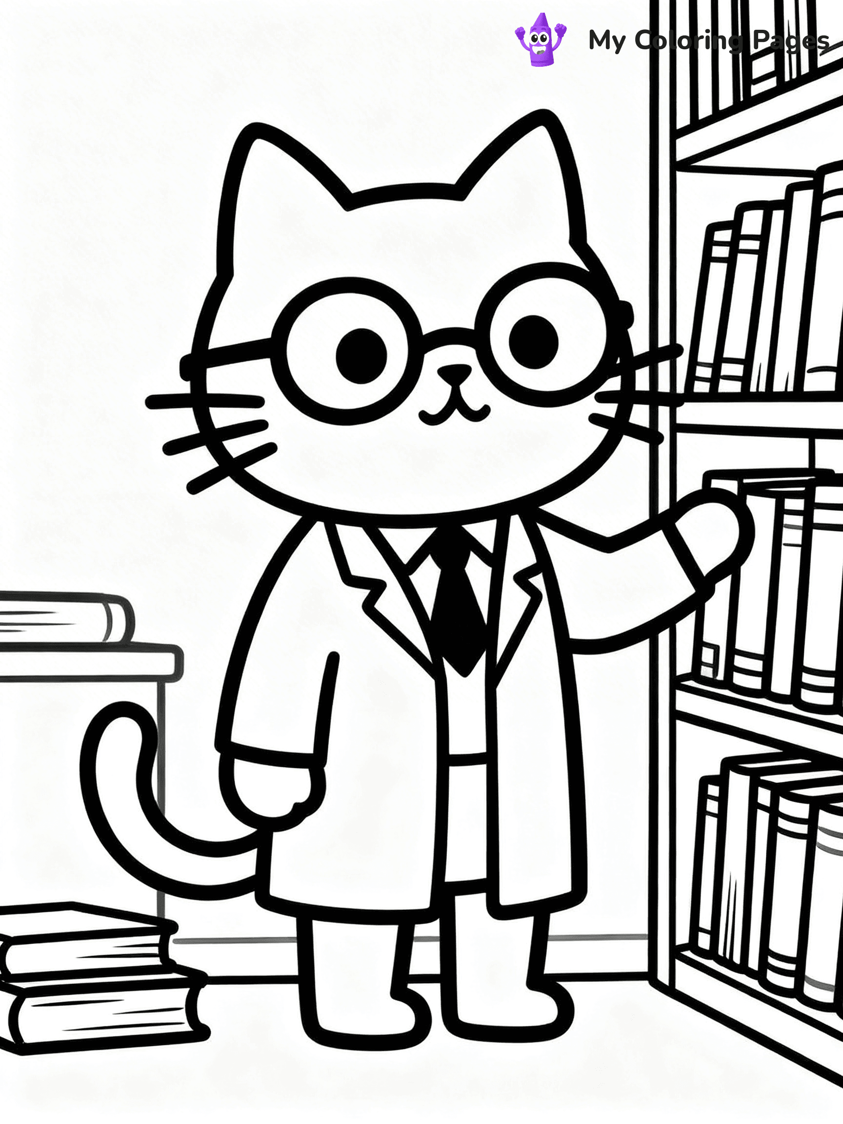 Cartoon Cat Coloring Pages - 125