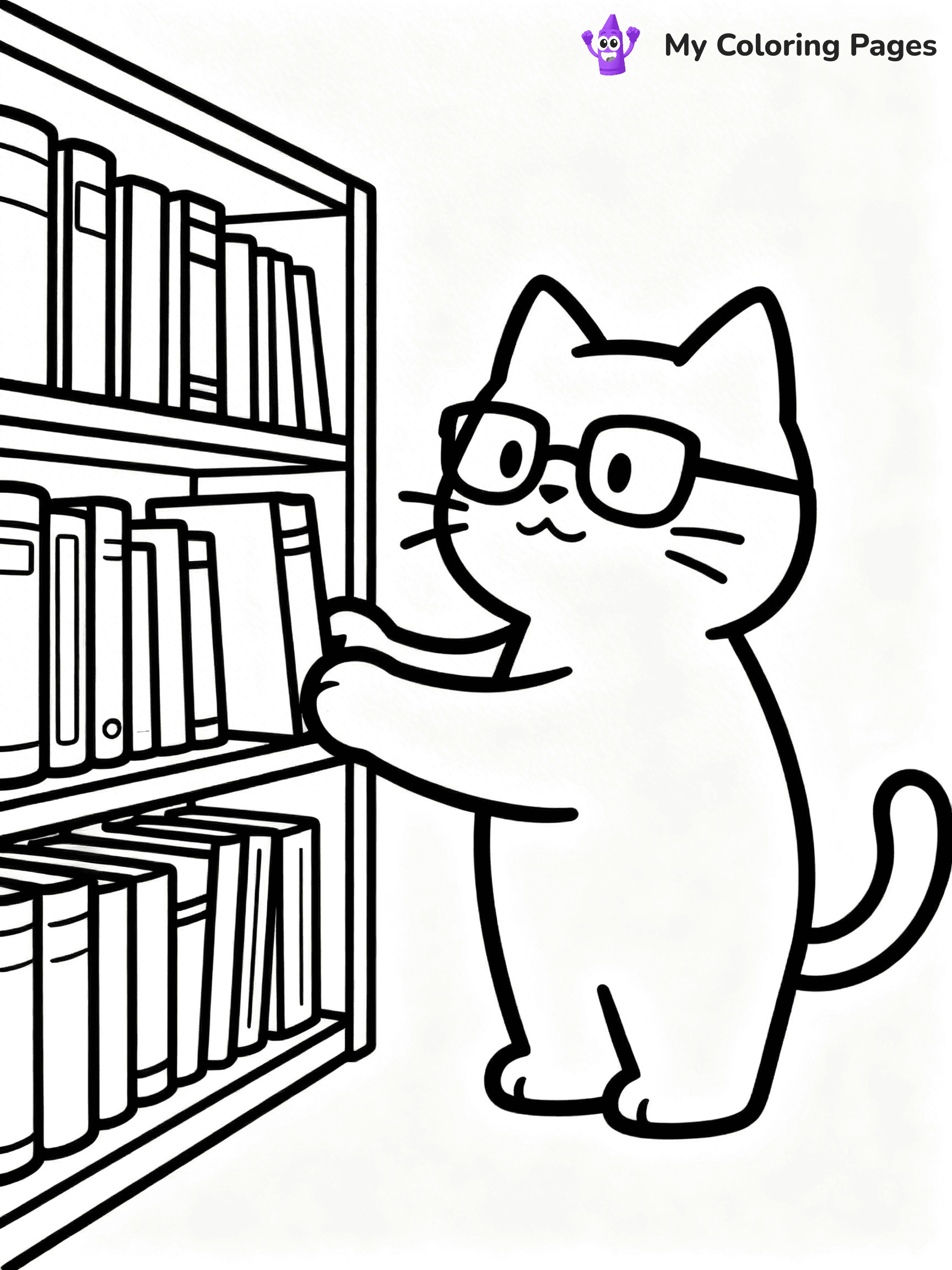 Cartoon Cat Coloring Pages - 124