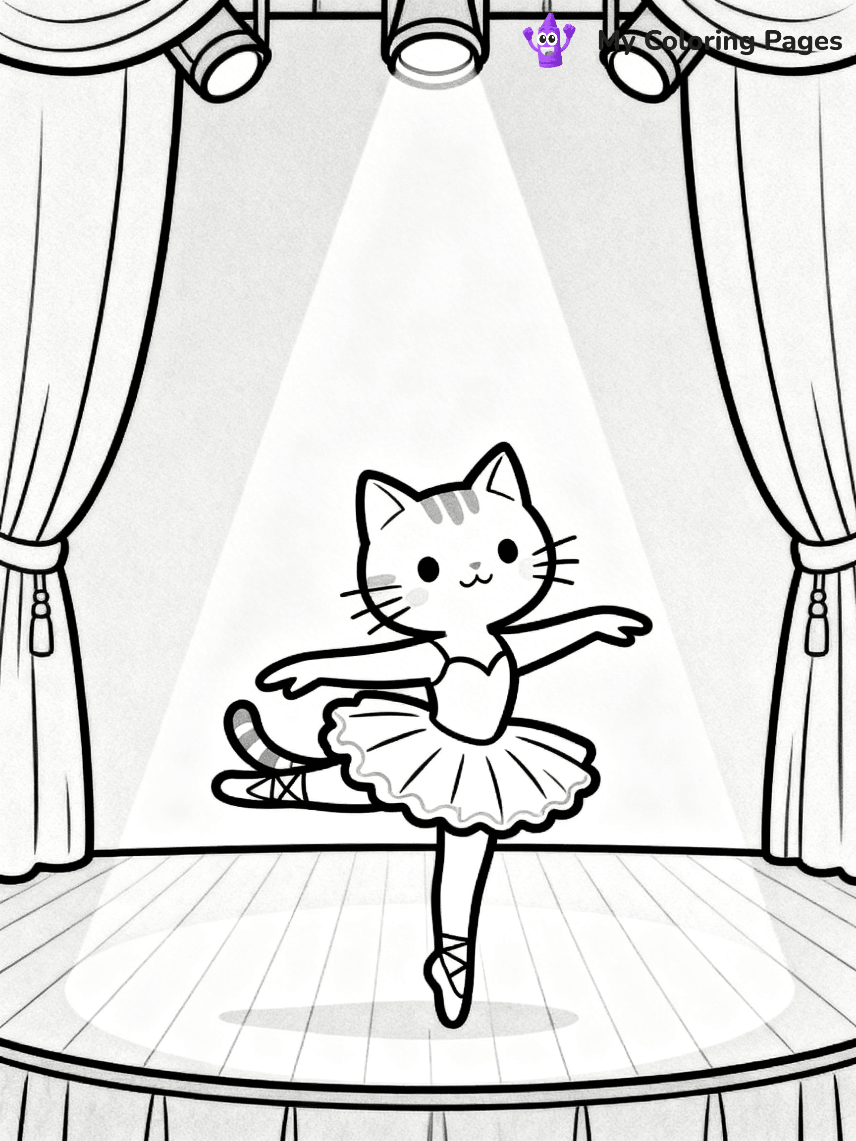 Cartoon Cat Coloring Pages - 123