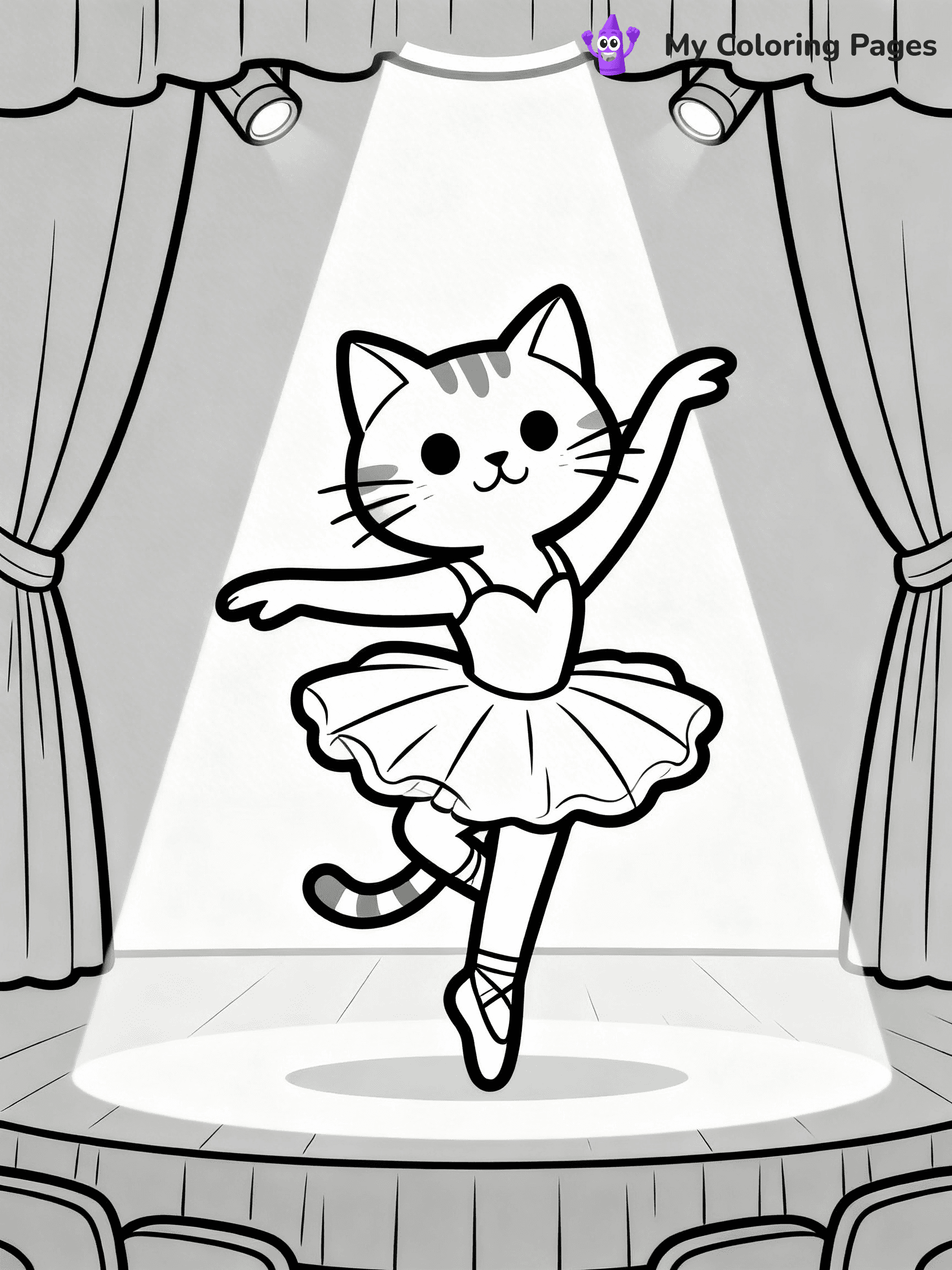 Cartoon Cat Coloring Pages - 122
