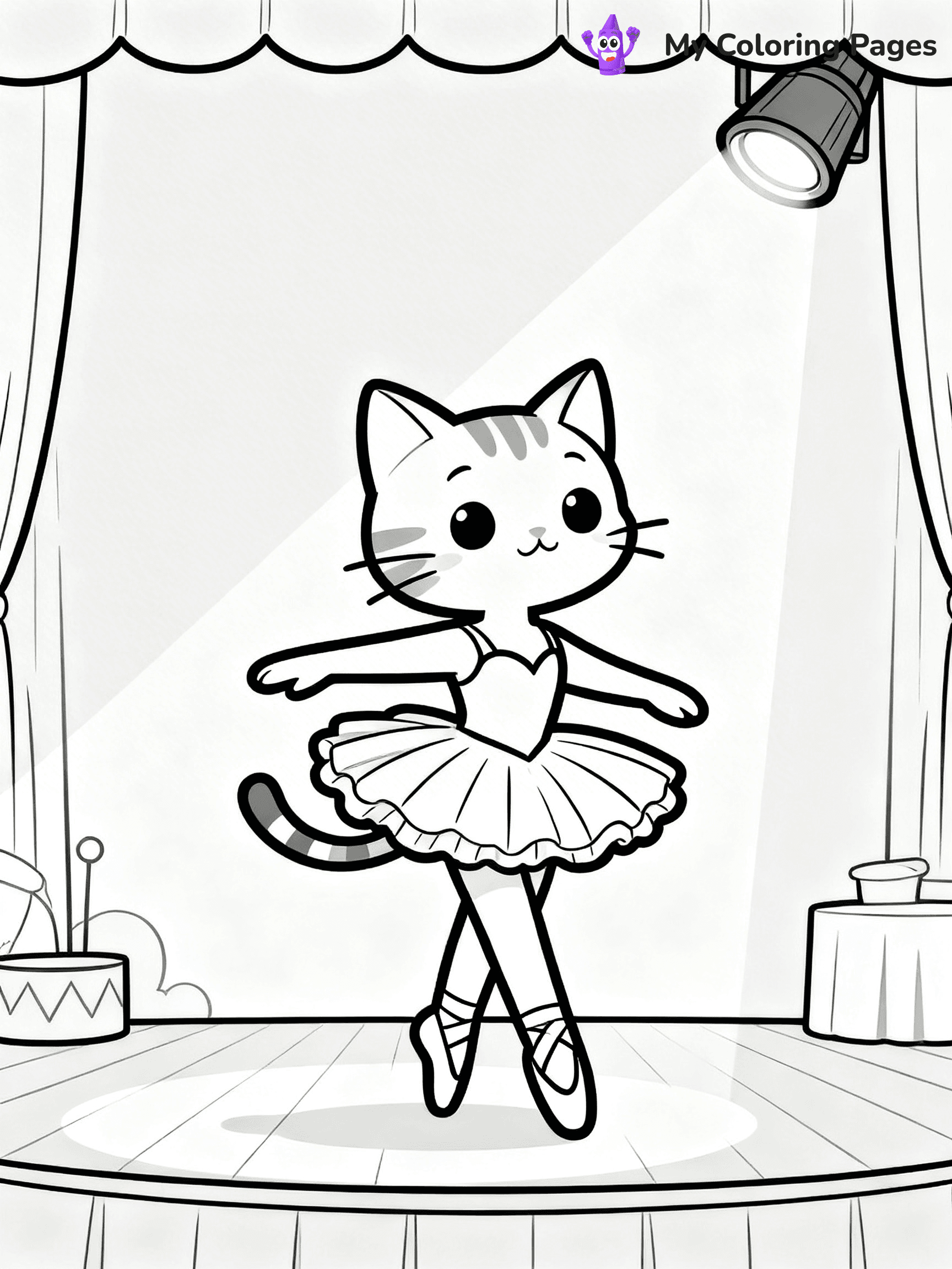 Cartoon Cat Coloring Pages - 121