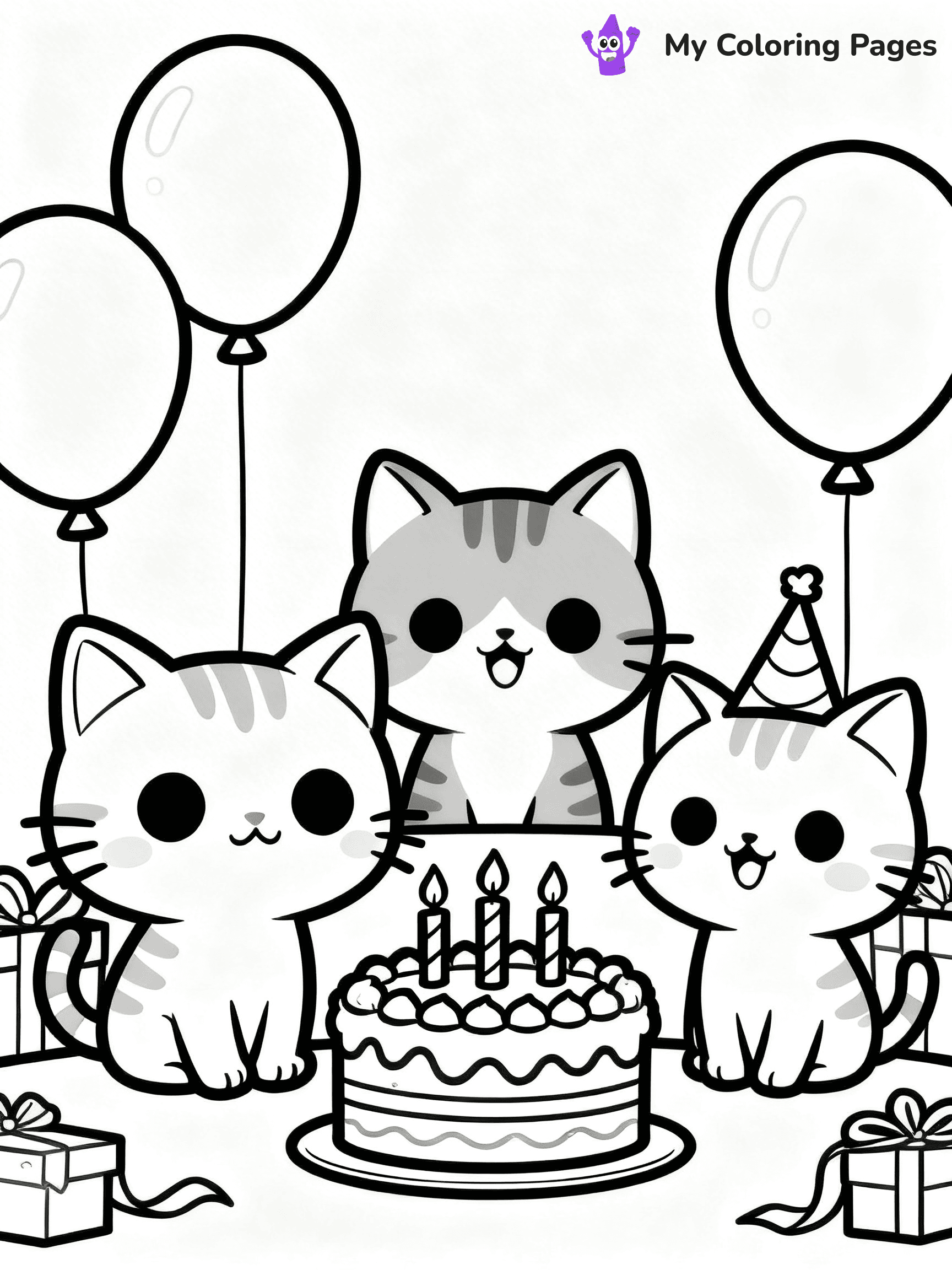 Cartoon Cat Coloring Pages - 117