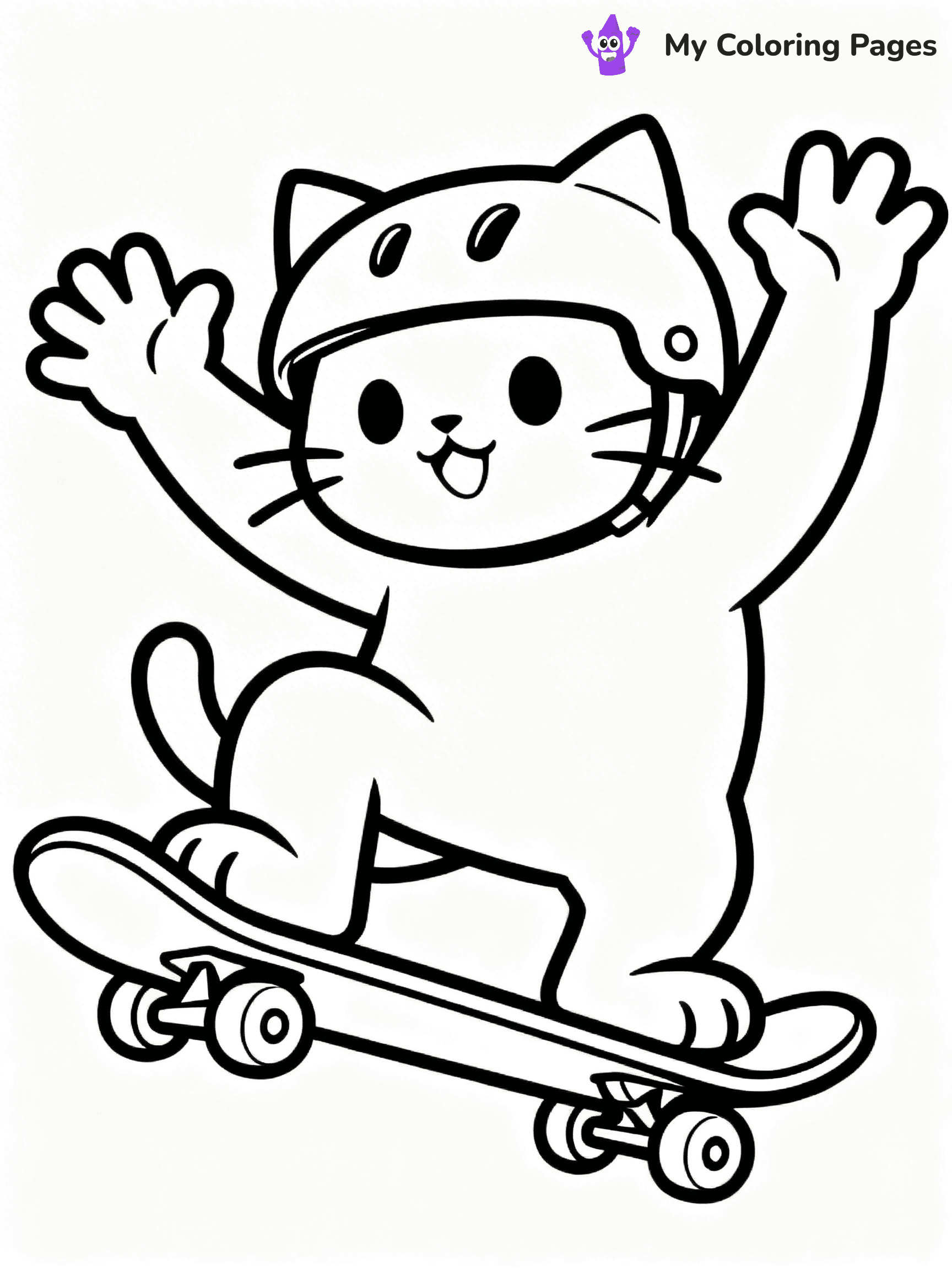 Cartoon Cat Coloring Pages - 116