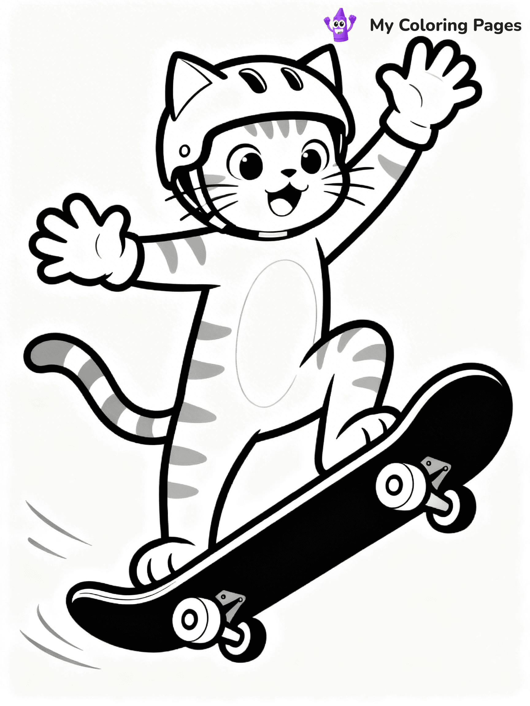 Cartoon Cat Coloring Pages - 115