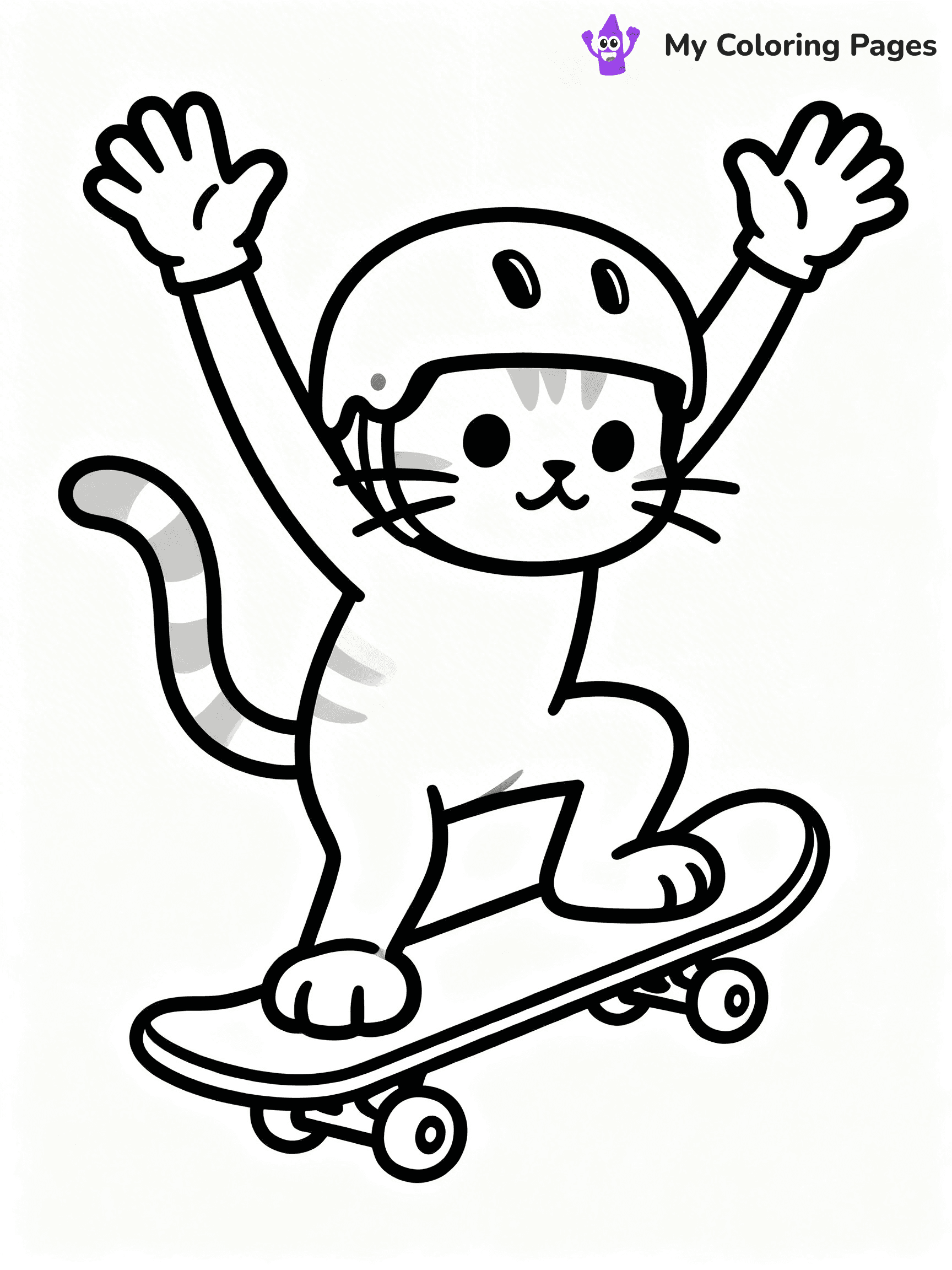 Cartoon Cat Coloring Pages - 114