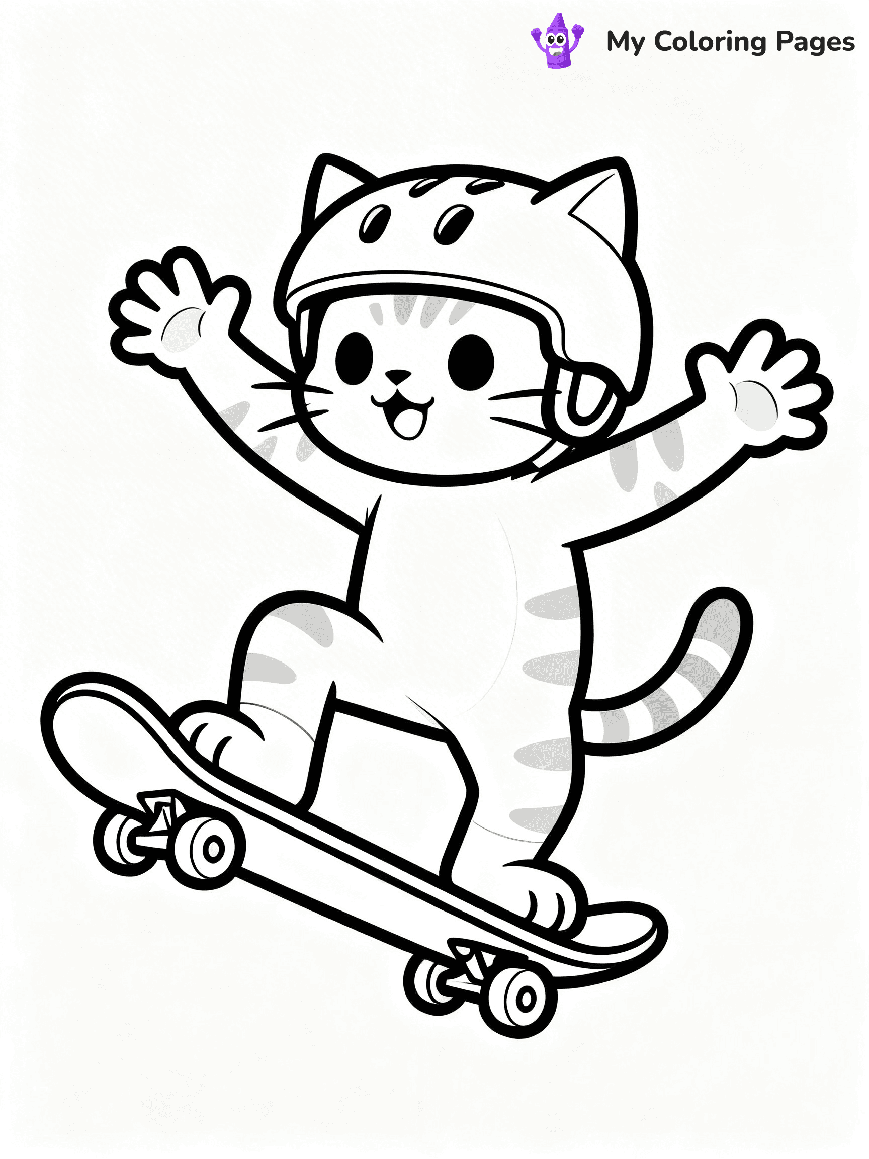 Cartoon Cat Coloring Pages - 113
