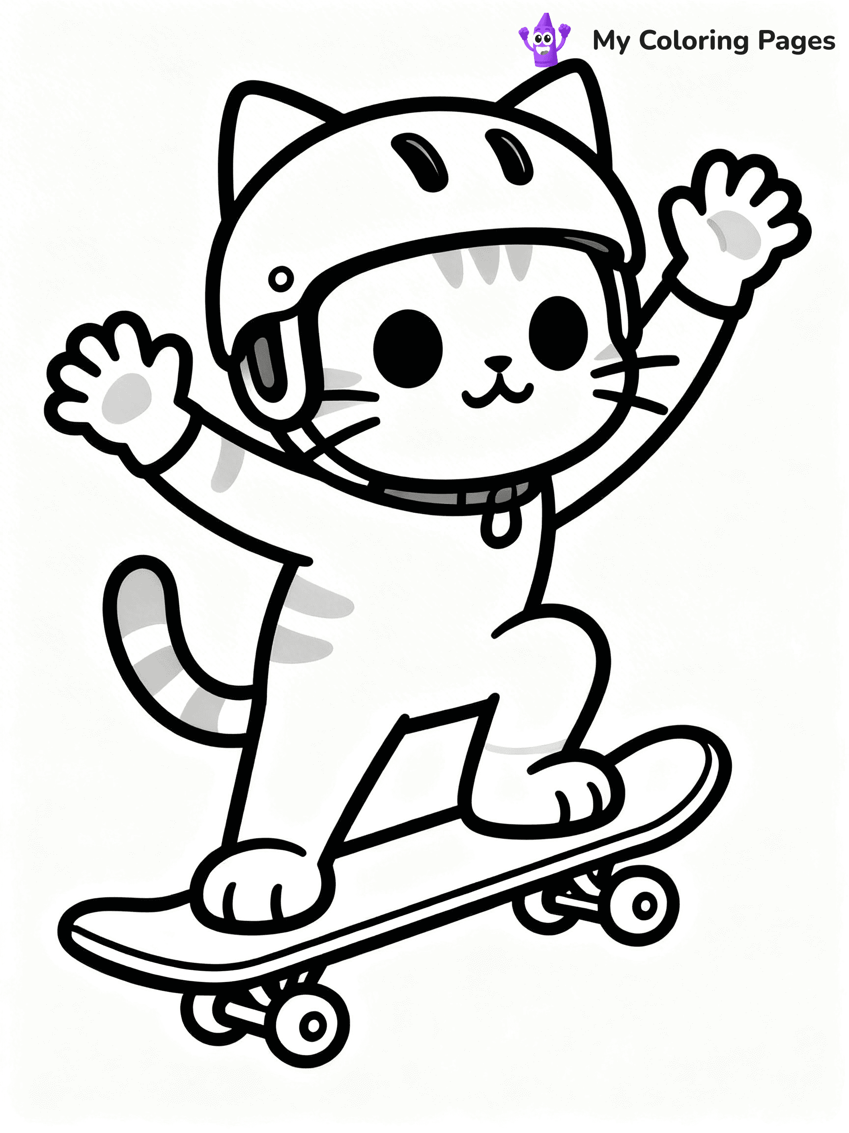 Cartoon Cat Coloring Pages - 112