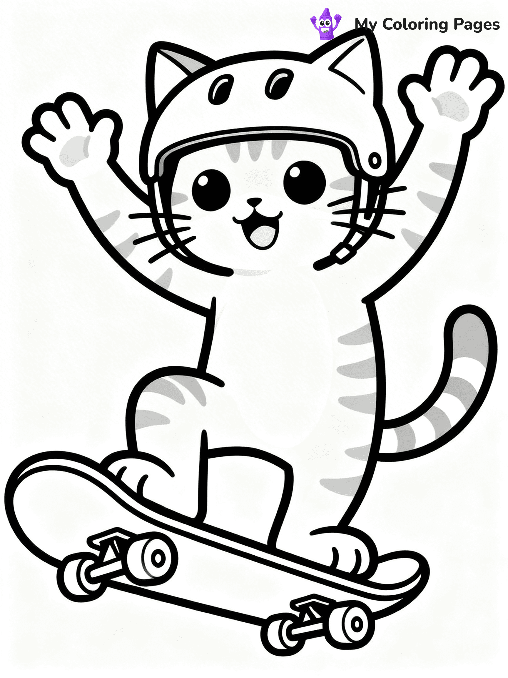 Cartoon Cat Coloring Pages - 110
