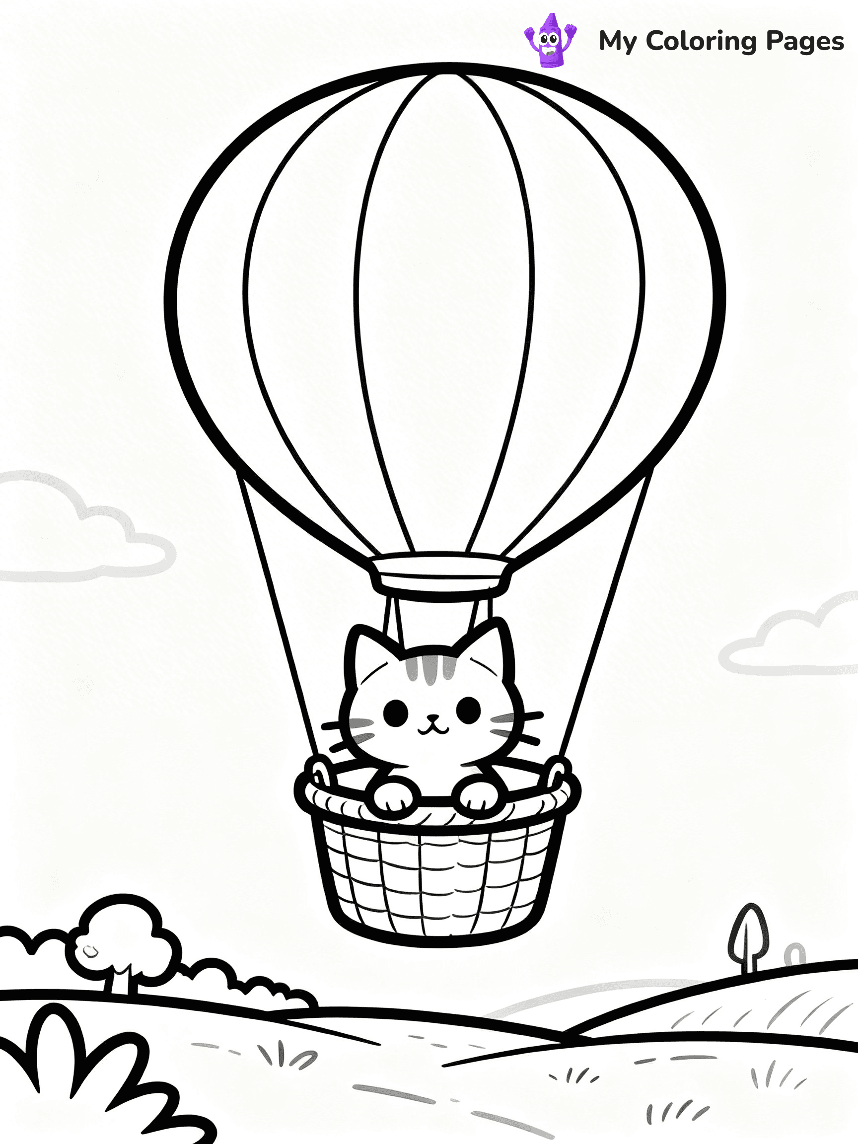 Cartoon Cat Coloring Pages - 105