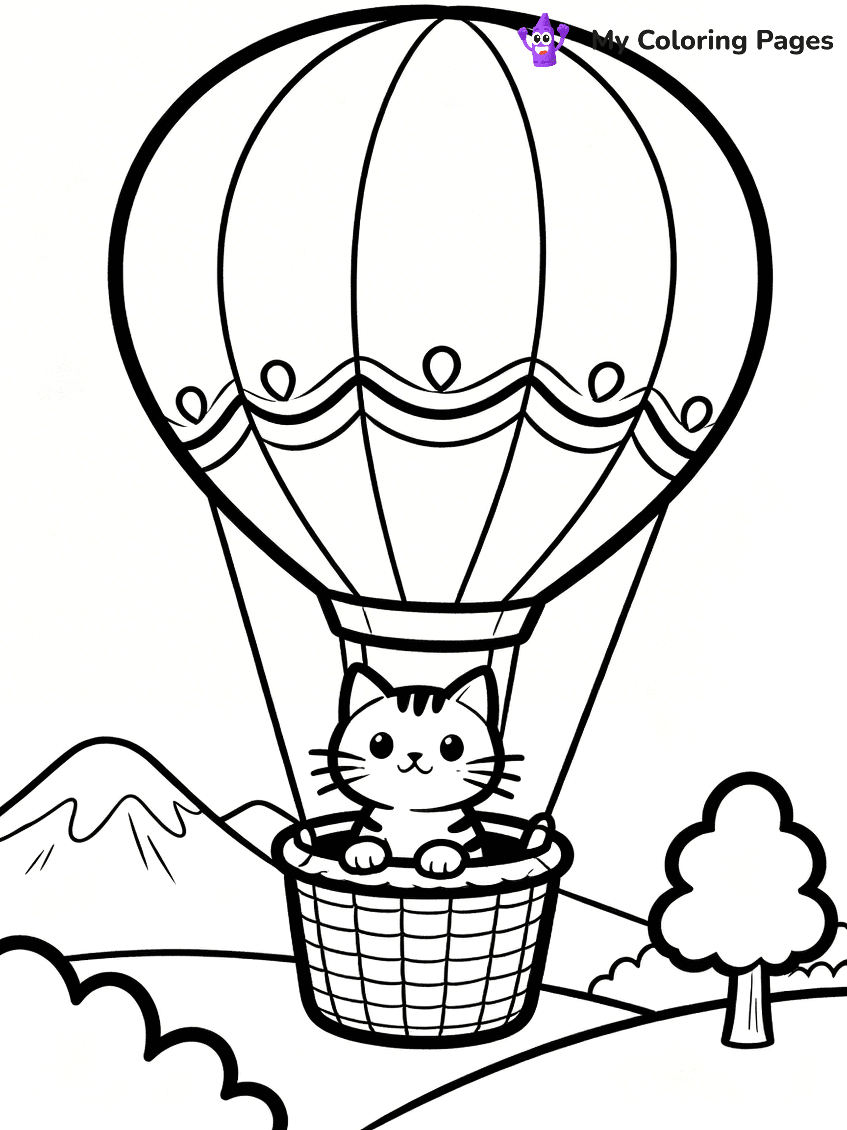 Cartoon Cat Coloring Pages - 104