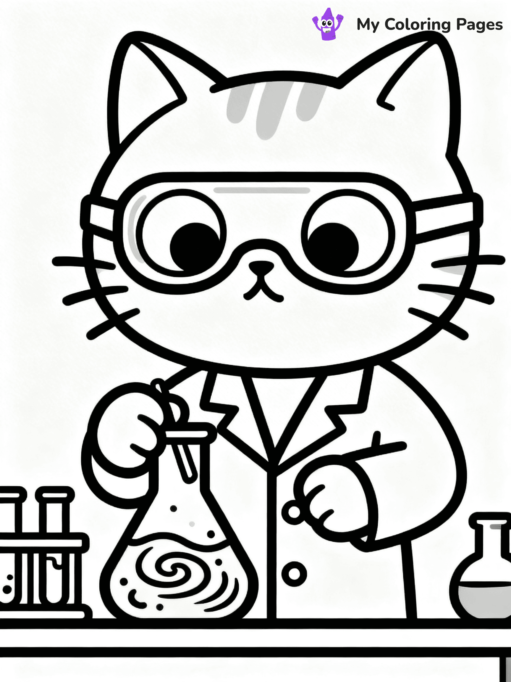 Cartoon Cat Coloring Pages - 99