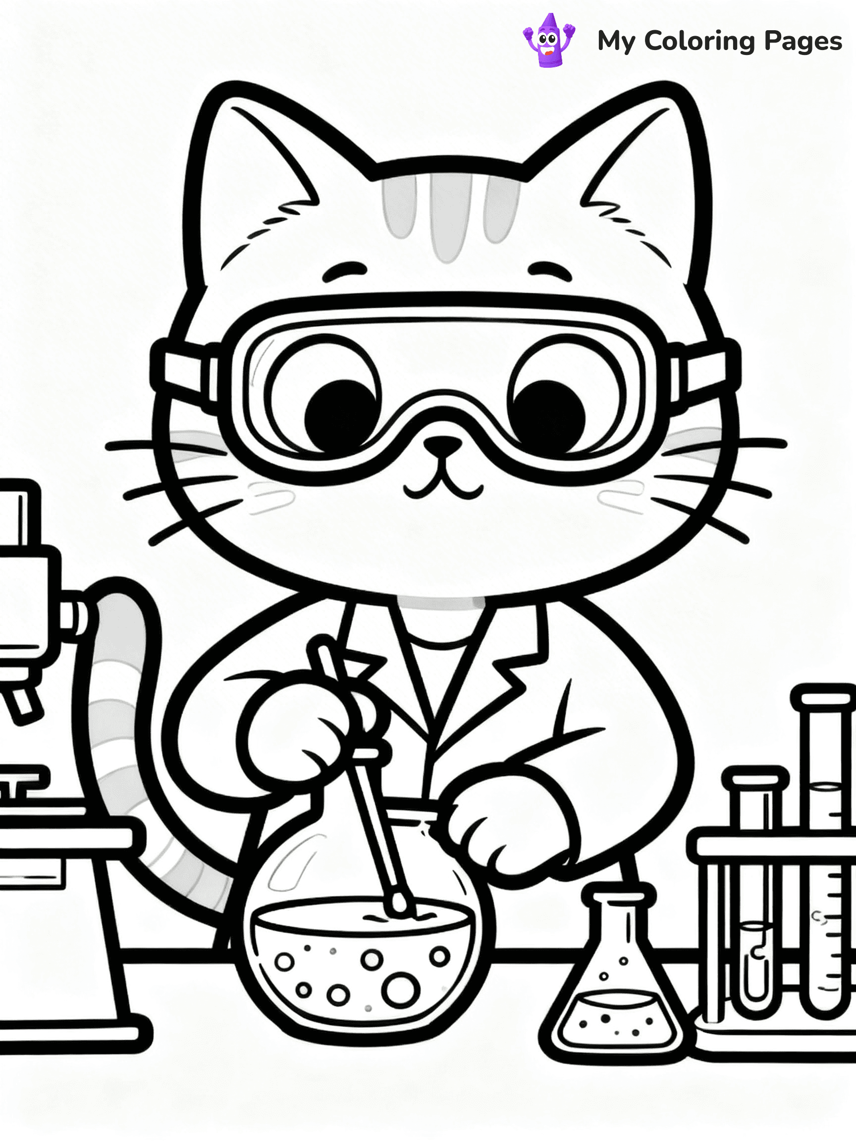 Cartoon Cat Coloring Pages - 98