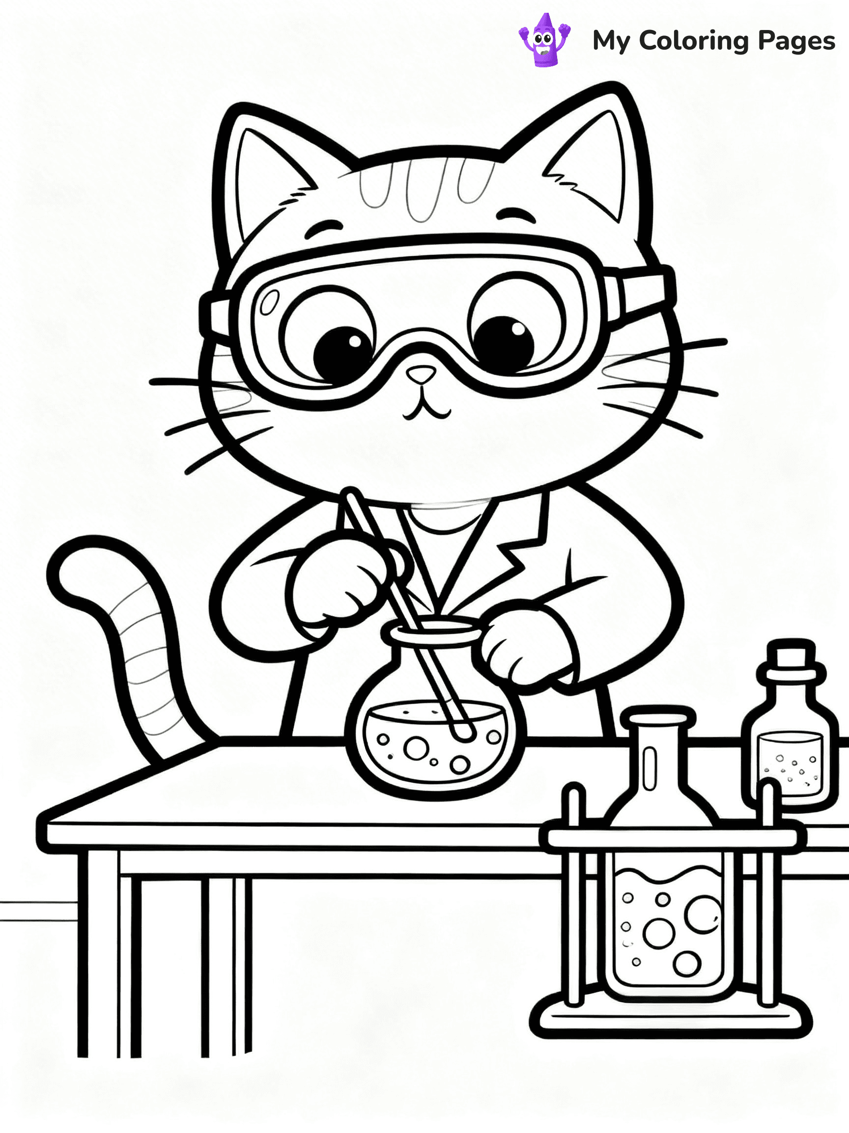Cartoon Cat Coloring Pages - 96