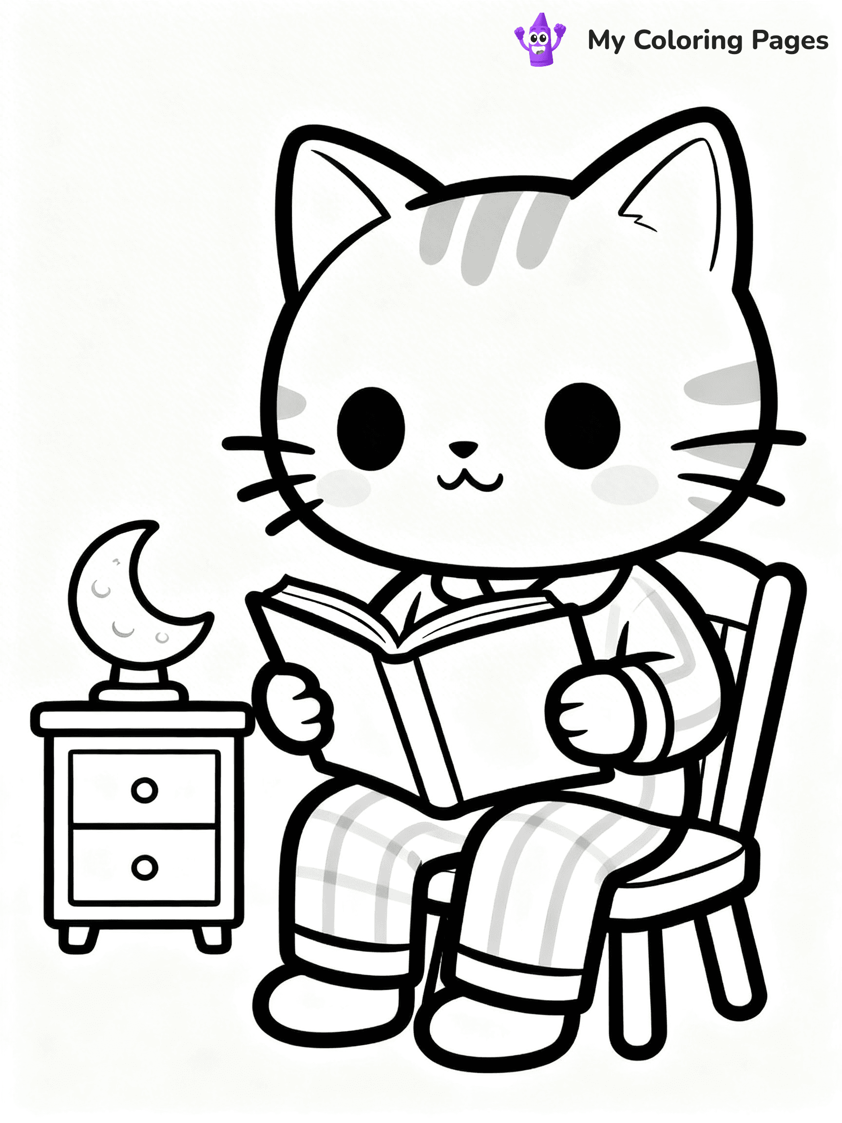 Cartoon Cat Coloring Pages - 76