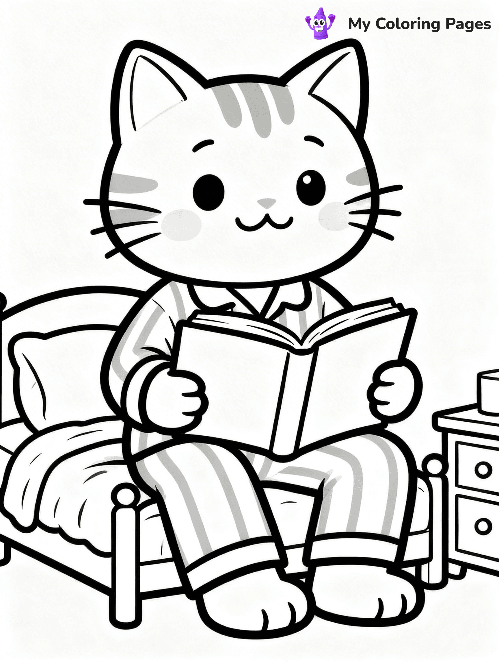 Cartoon Cat Coloring Pages - 75