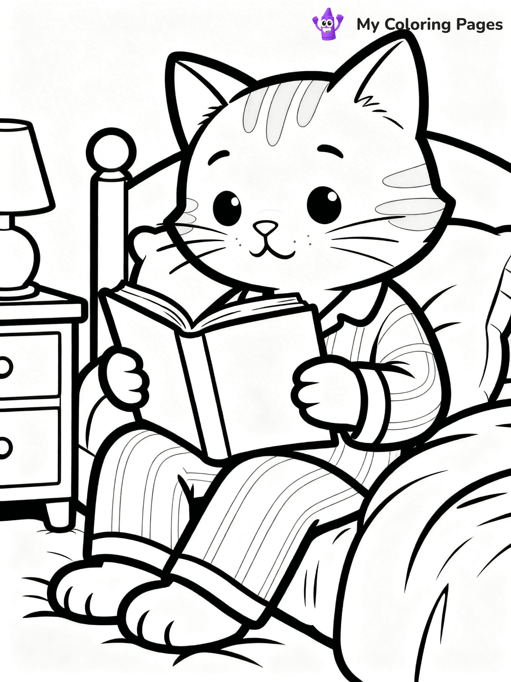 Cartoon Cat Coloring Pages - 70