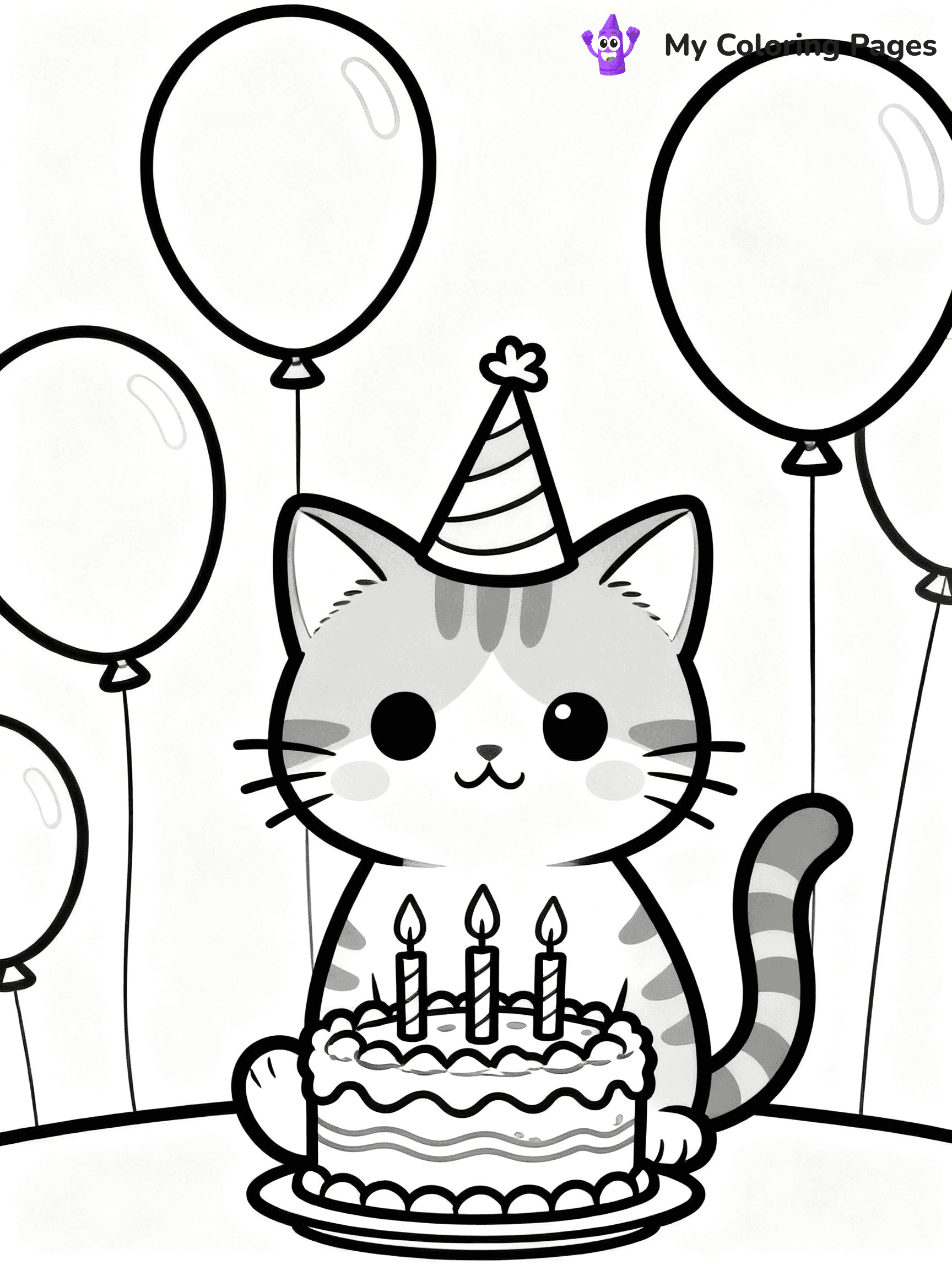 Cartoon Cat Coloring Pages - 55