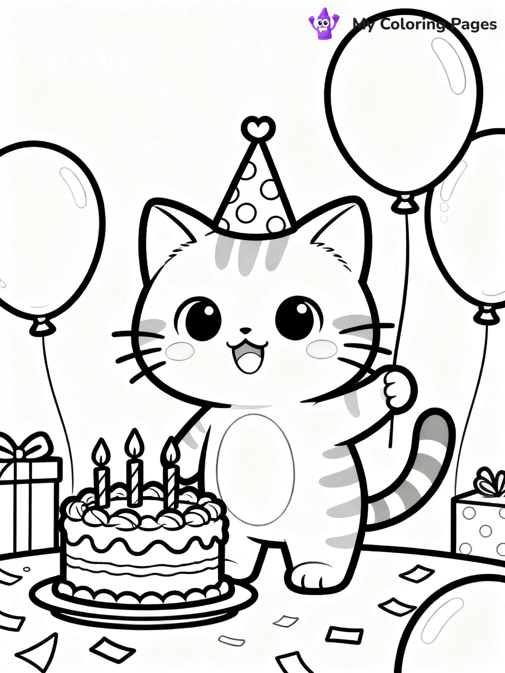 Cartoon Cat Coloring Pages - 54