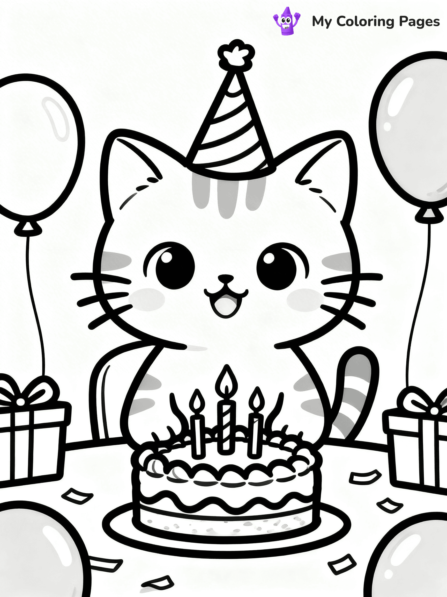 Cartoon Cat Coloring Pages - 52