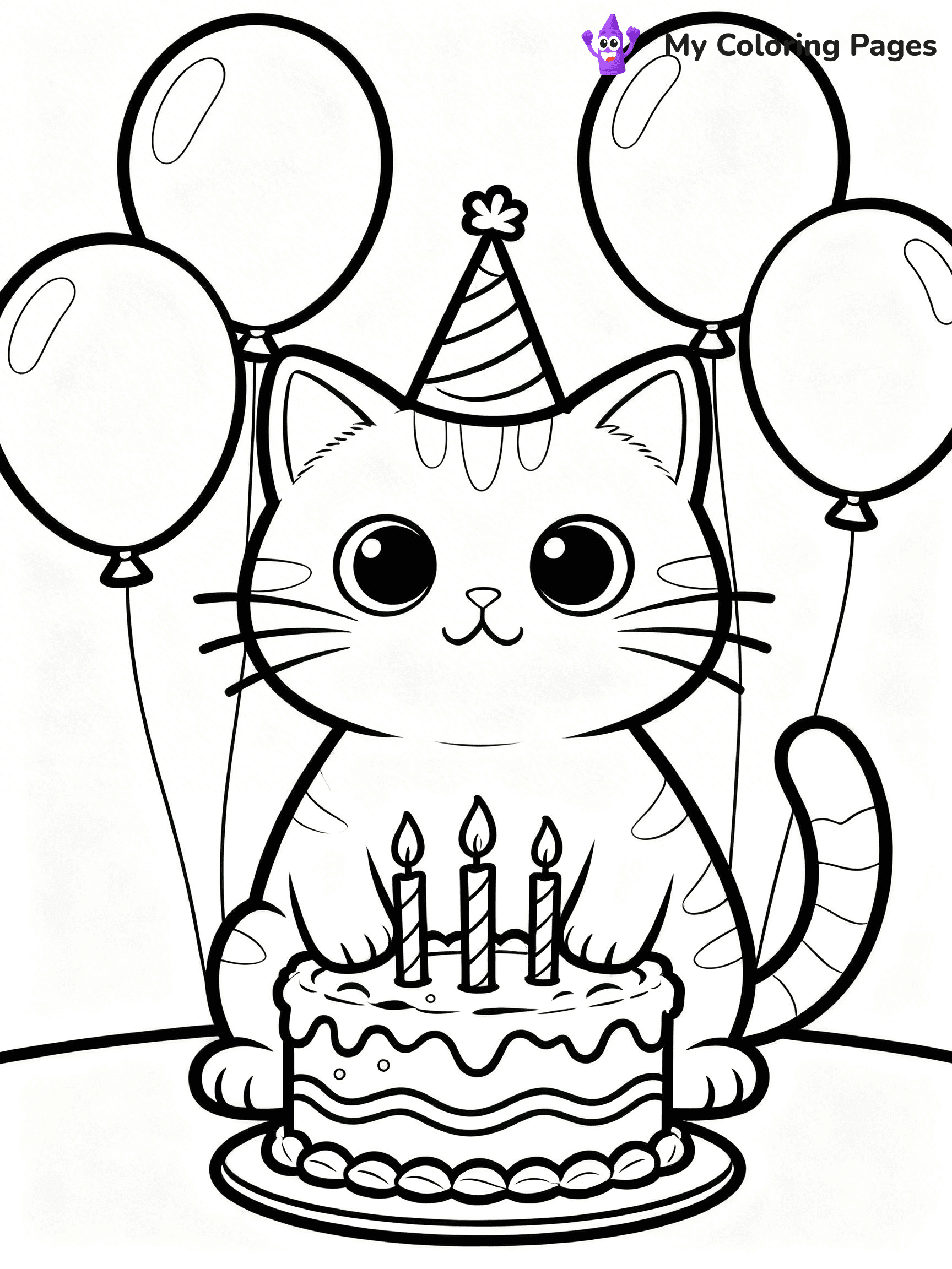 Cartoon Cat Coloring Pages - 51