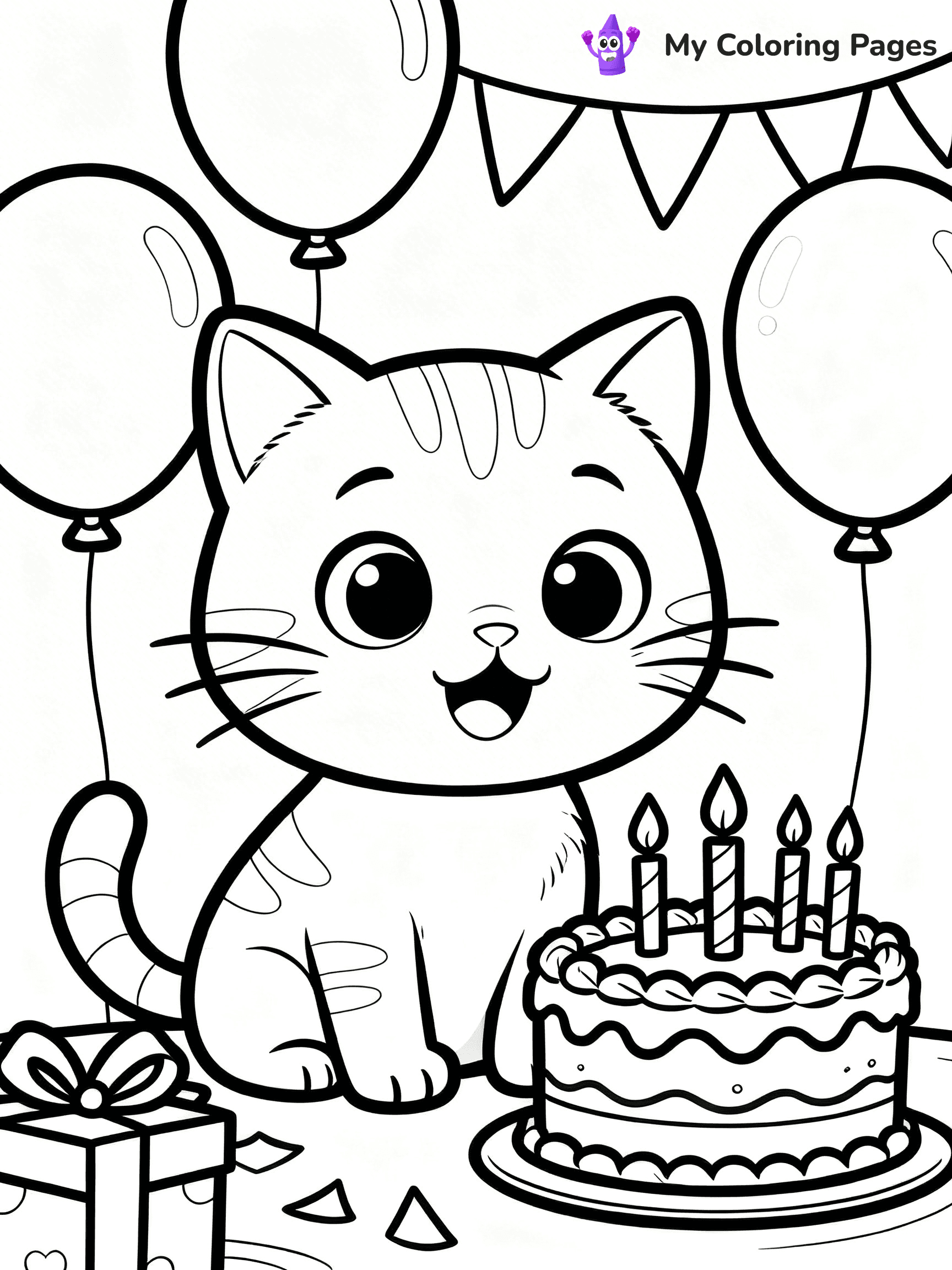 Cartoon Cat Coloring Pages - 50