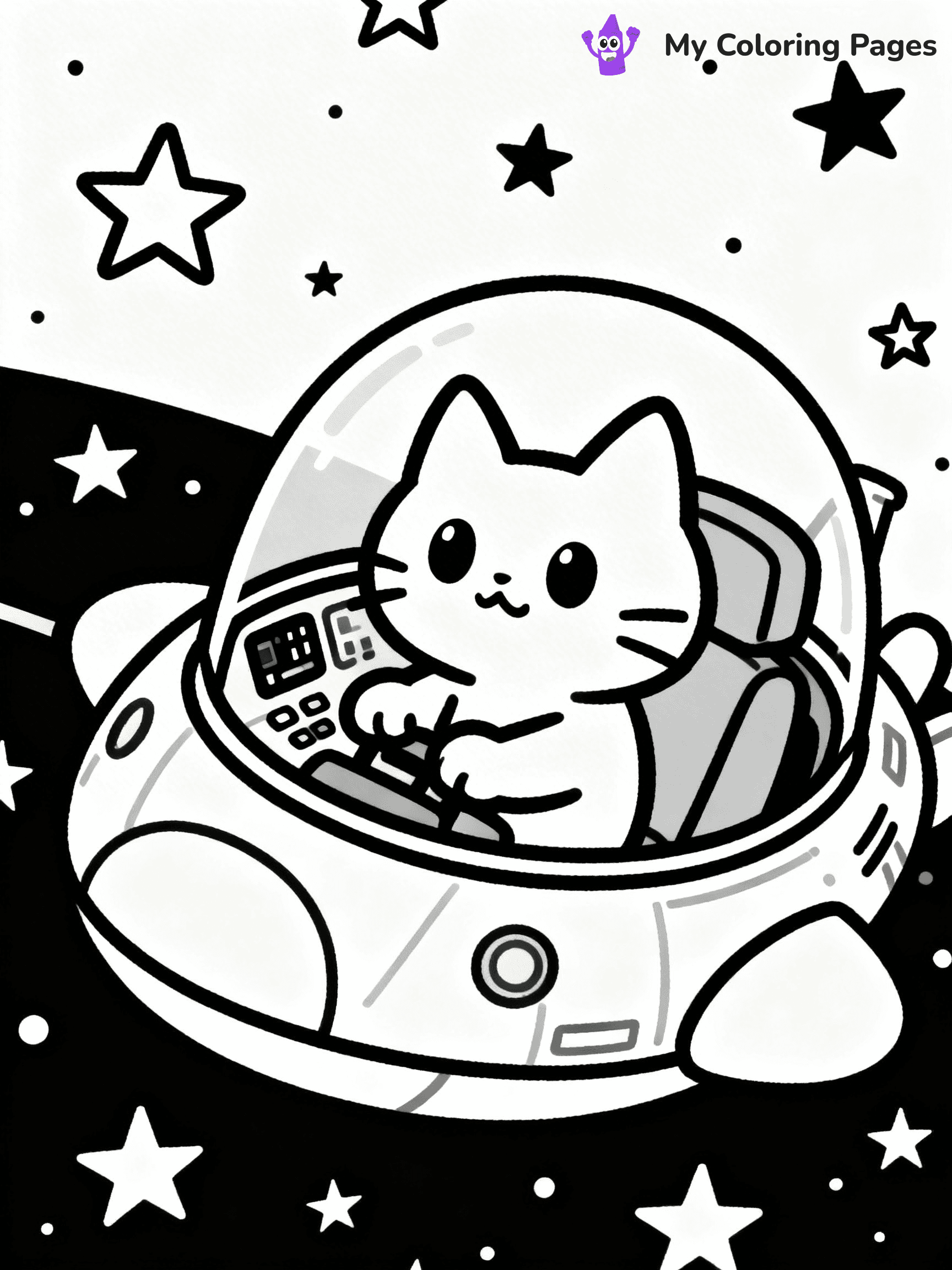 Cartoon Cat Coloring Pages - 46